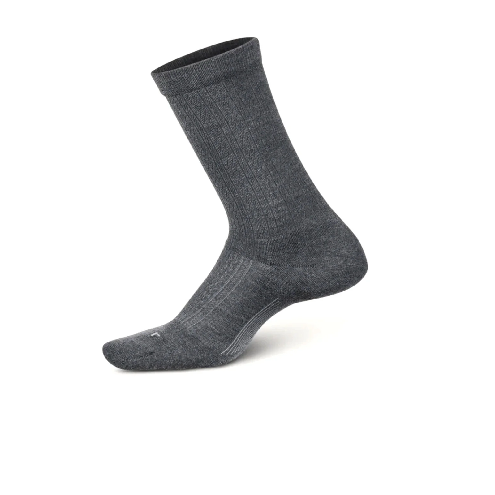 Feetures Everyday Ultra Light Texture Crew Sock (Women) - Gray - Image 2