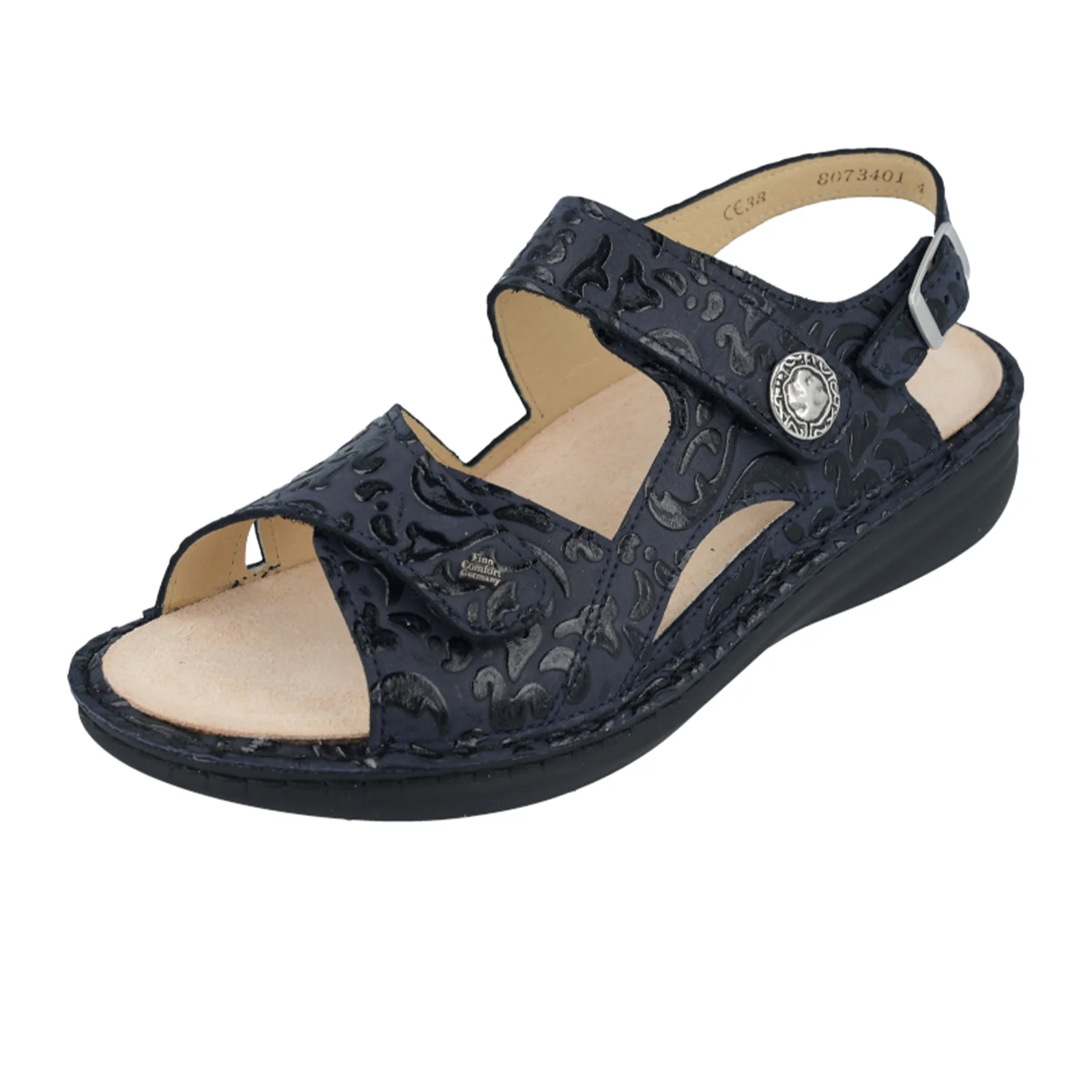 Finn Comfort Barbuda Backstrap Sandal (Women) - Blue Arabesque - Image 2