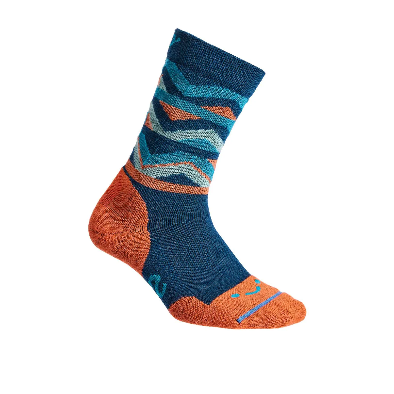 FITS F1098 Zig Zag Light Cushion Hike Crew Sock (Unisex) - Tiger Lily