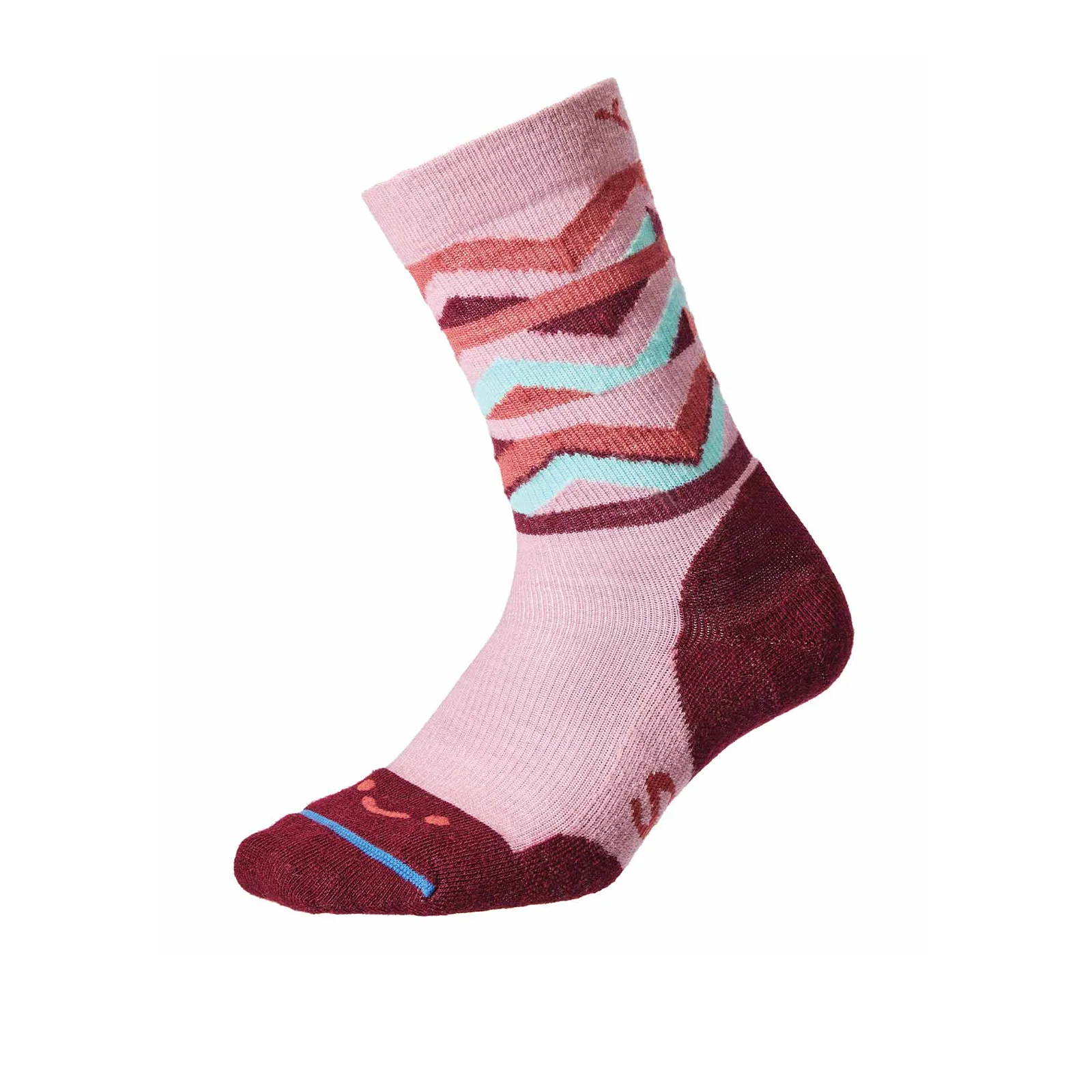 FITS F1098 Zig Zag Light Cushion Hike Crew Sock (Unisex) - Woodrose - Image 2