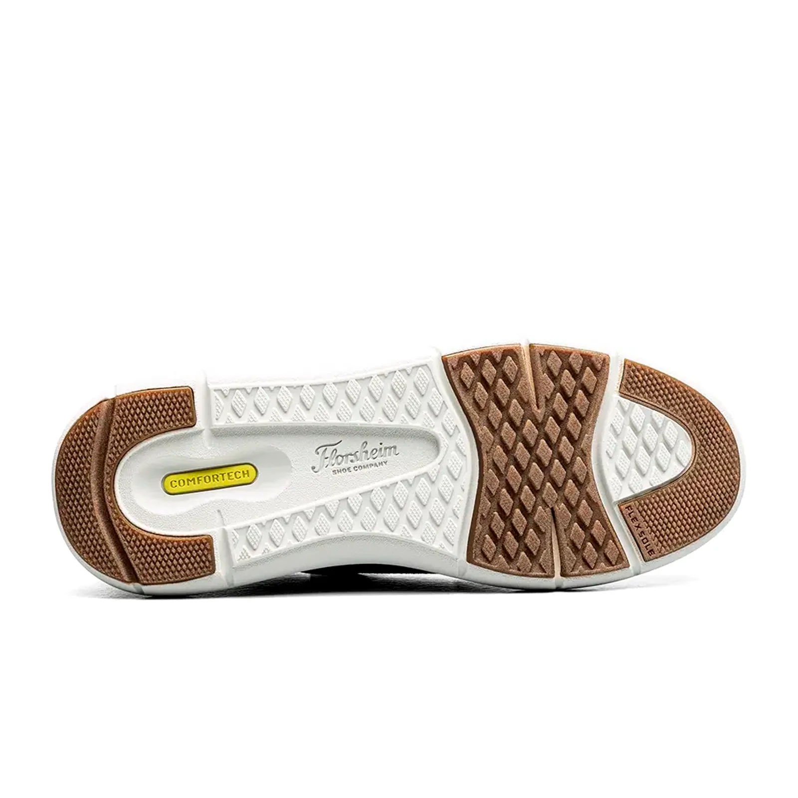 Florsheim Fleet Knit Elastic Lace Slip On (Men) - Navy Knit/Nubuck/Cognac Smooth w/White Sole - Image 7