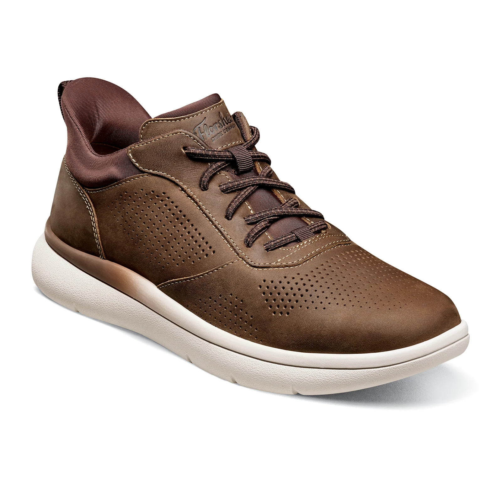 Florsheim Fleet Perf Toe Elastic Lace Sneaker (Men) - Brown - Image 3