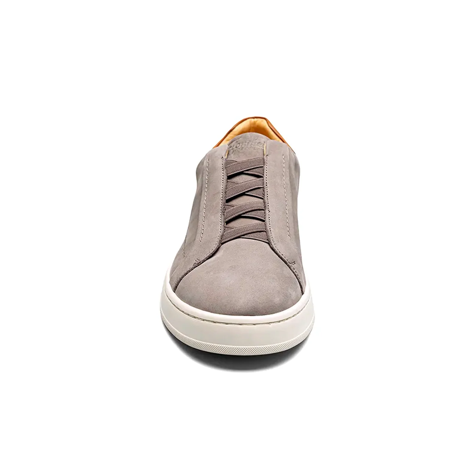 Florsheim Monopoli Elastic Lace To Toe Sneaker (Men) - Gray Nubuck/Cognac Smooth w/White Sole - Image 4