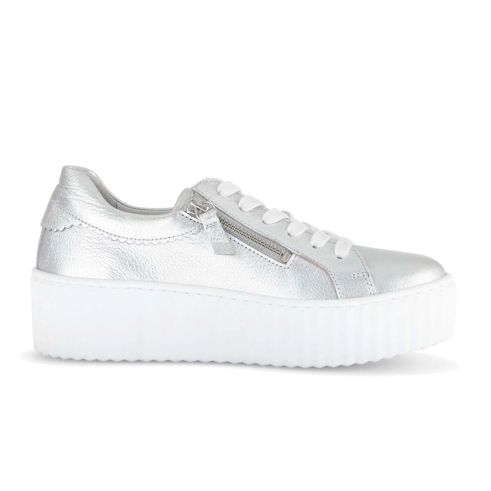Gabor 200 Double Zip Platform Sneaker (Women) - Metal Cervo/Silber