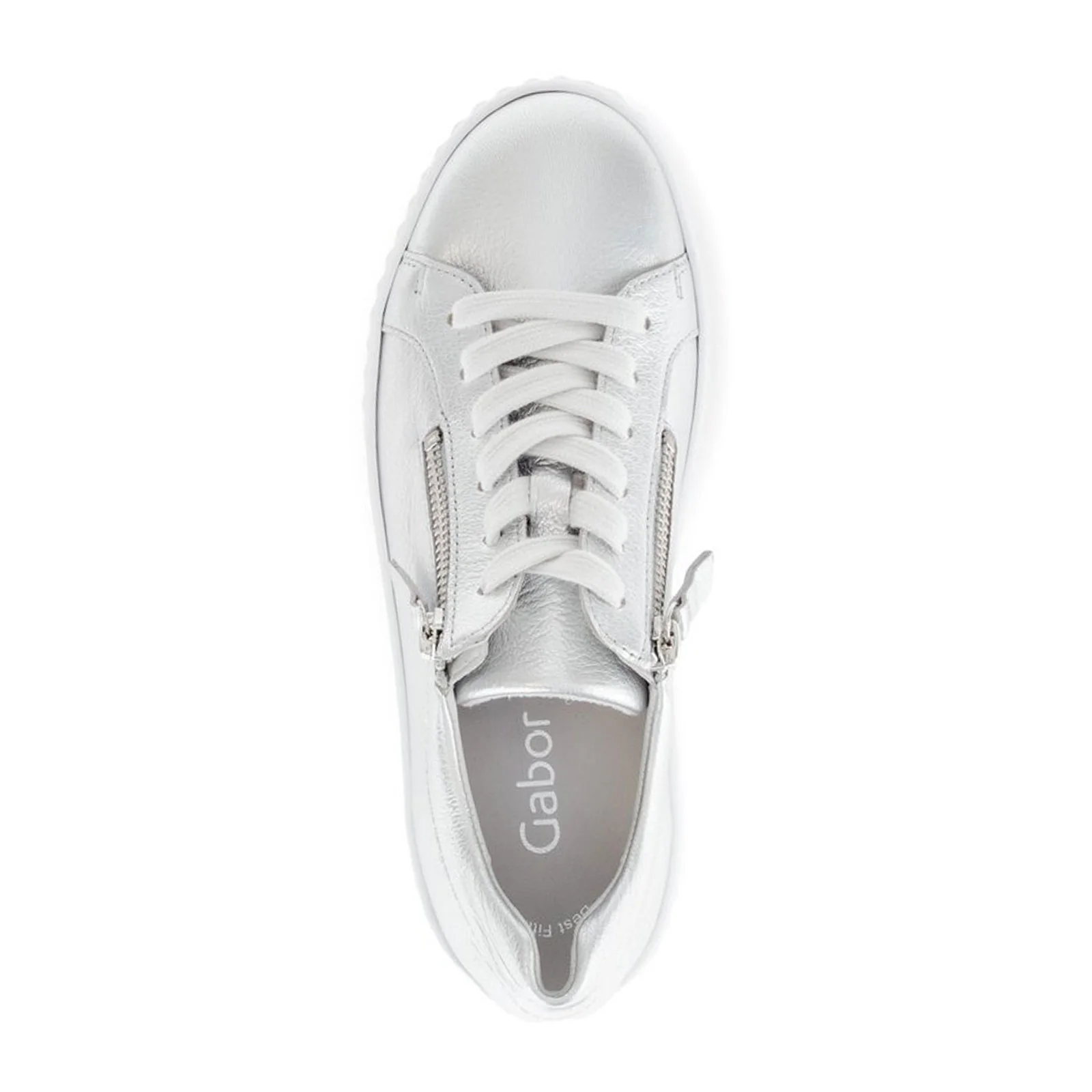 Gabor 200 Double Zip Platform Sneaker (Women) - Metal Cervo/Silber - Image 4