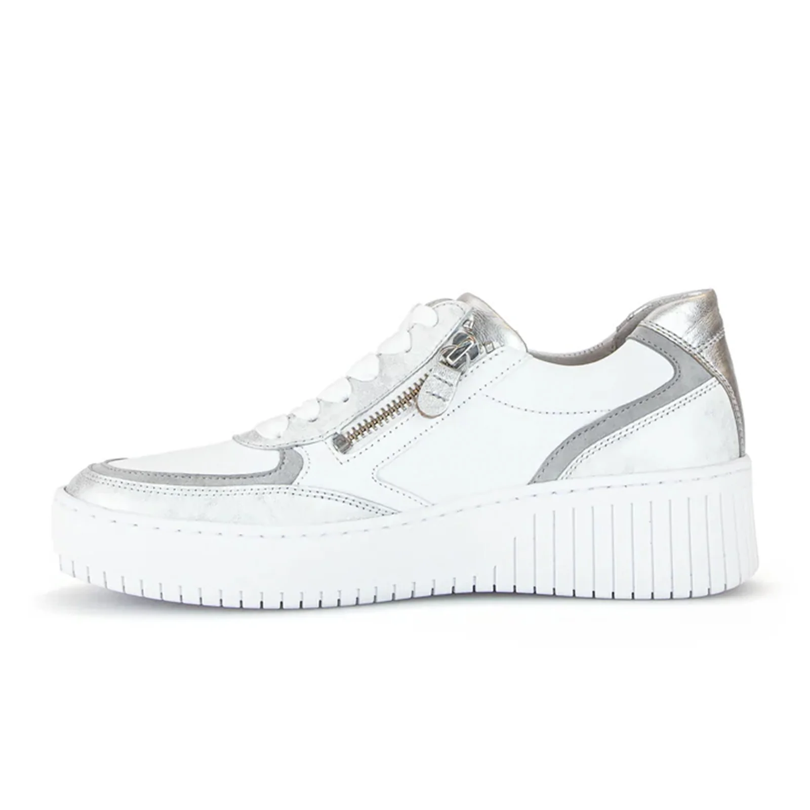 Gabor 233 Double Zip Sneaker (Women) - Marmor Metweiss/Grau - Image 2