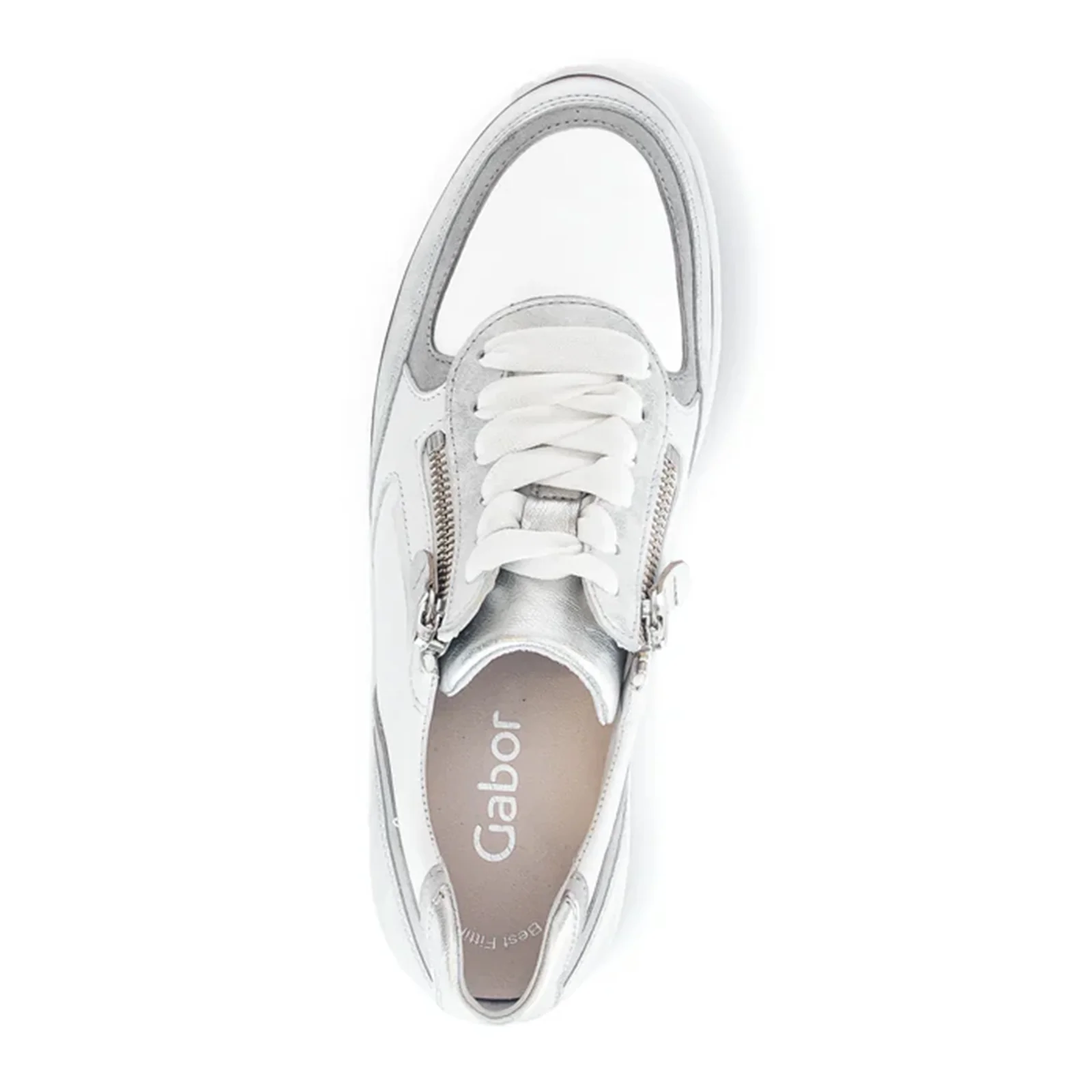 Gabor 233 Double Zip Sneaker (Women) - Marmor Metweiss/Grau - Image 3