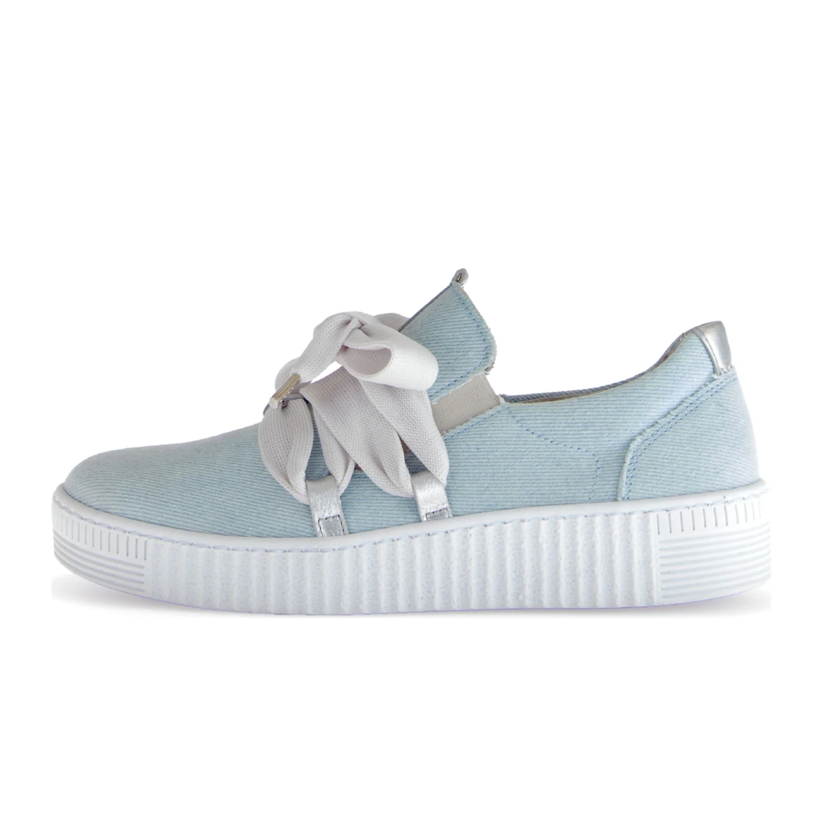 Gabor 333 Bow Sneaker (Women) - Denim/Satin Metallic/Silber - Image 2