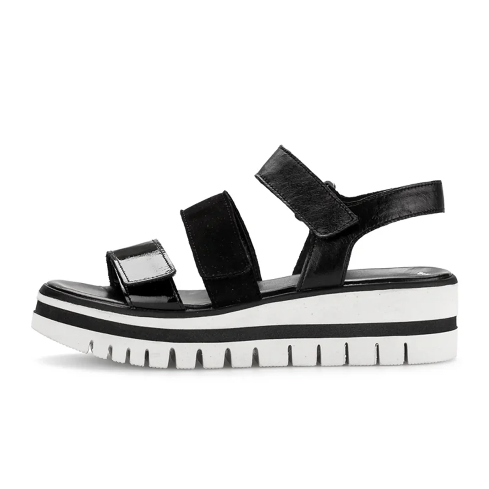 Gabor 620 Platform Wedge Sandal (Women) - Schwarz Lack/Samtchevreau - Image 2