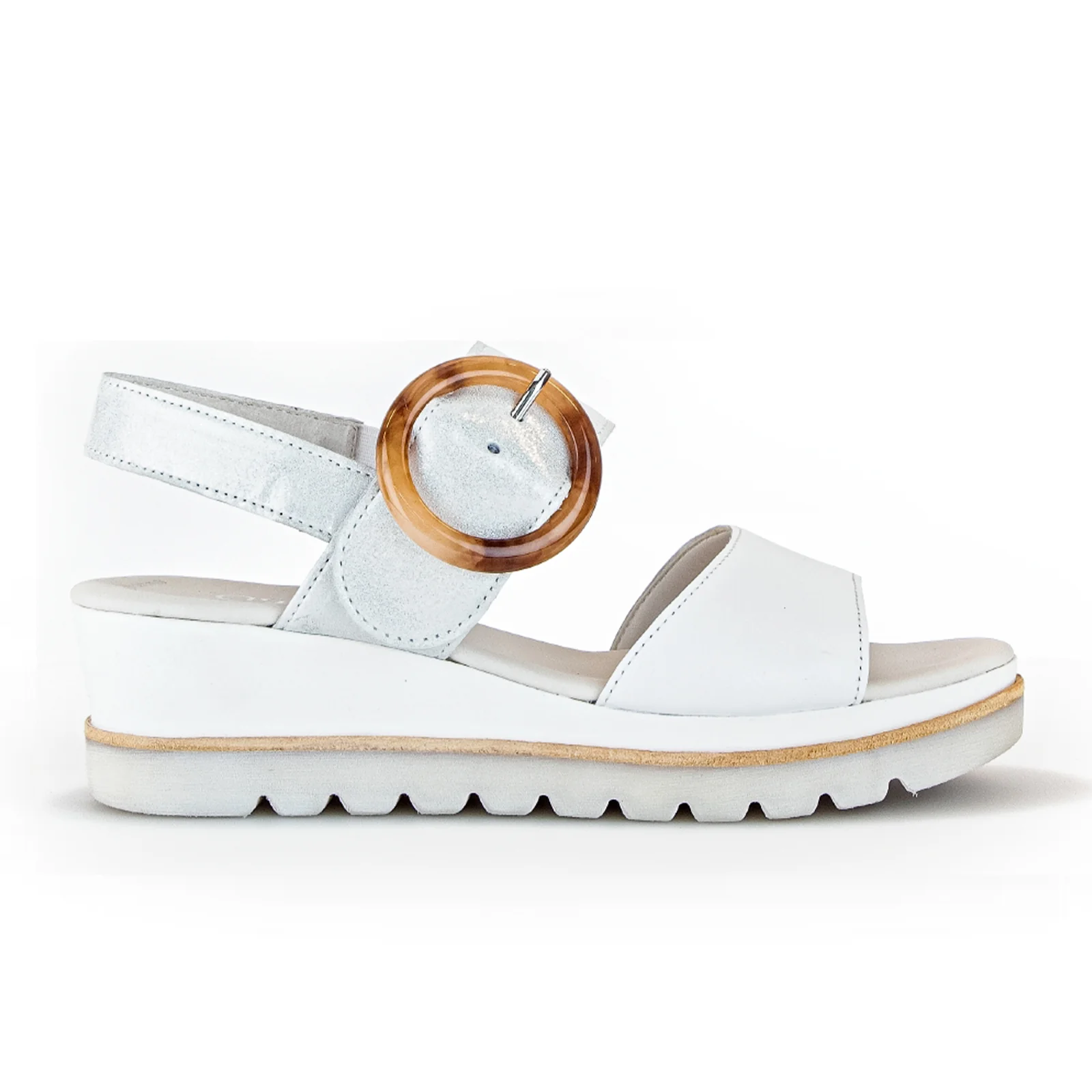Gabor 645 Slingback Platform Wedge Sandal (Women) - Weiss/Ice Nappa