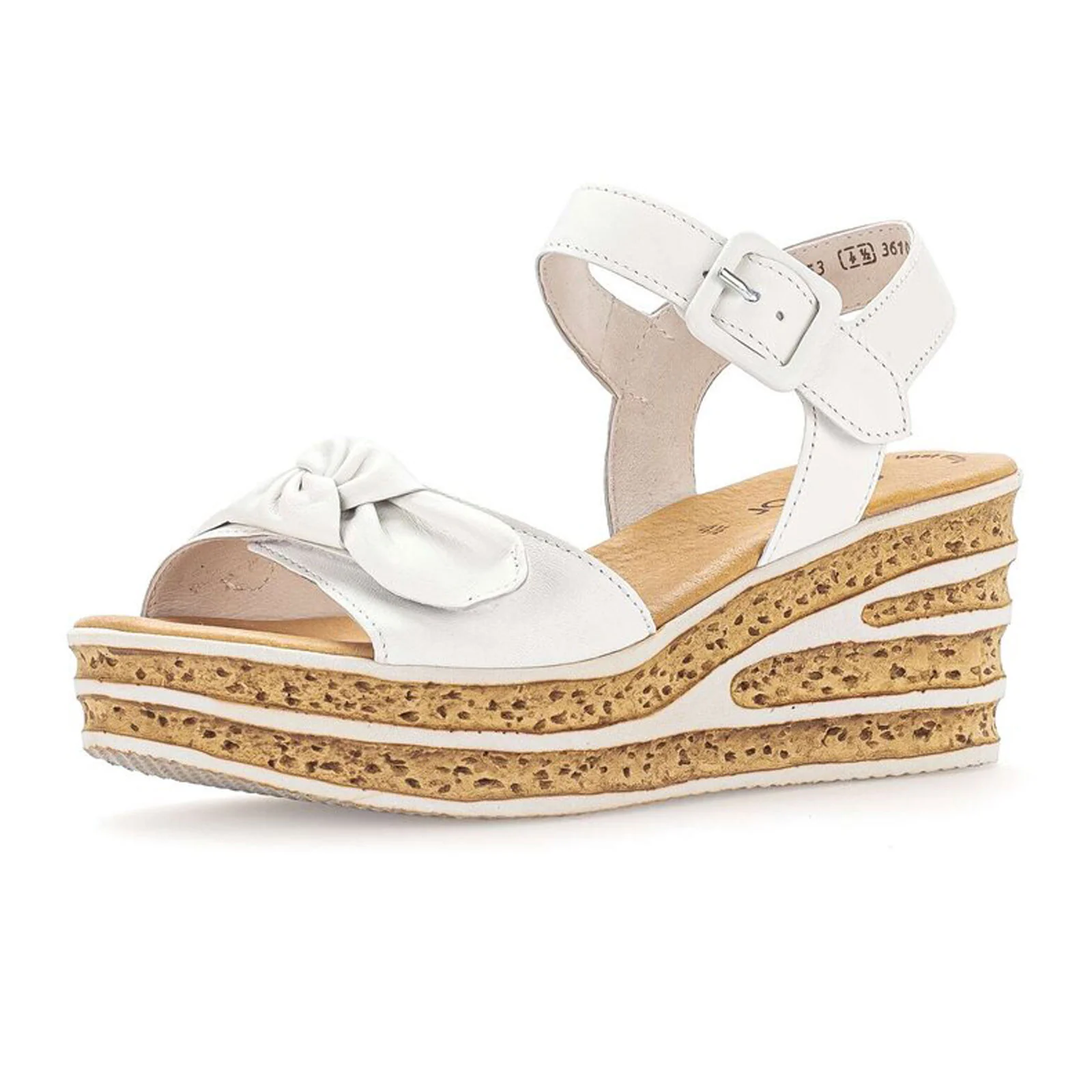 Gabor 653 Platform Wedge Sandal (Women) - White Lamn/Nappa - Image 3