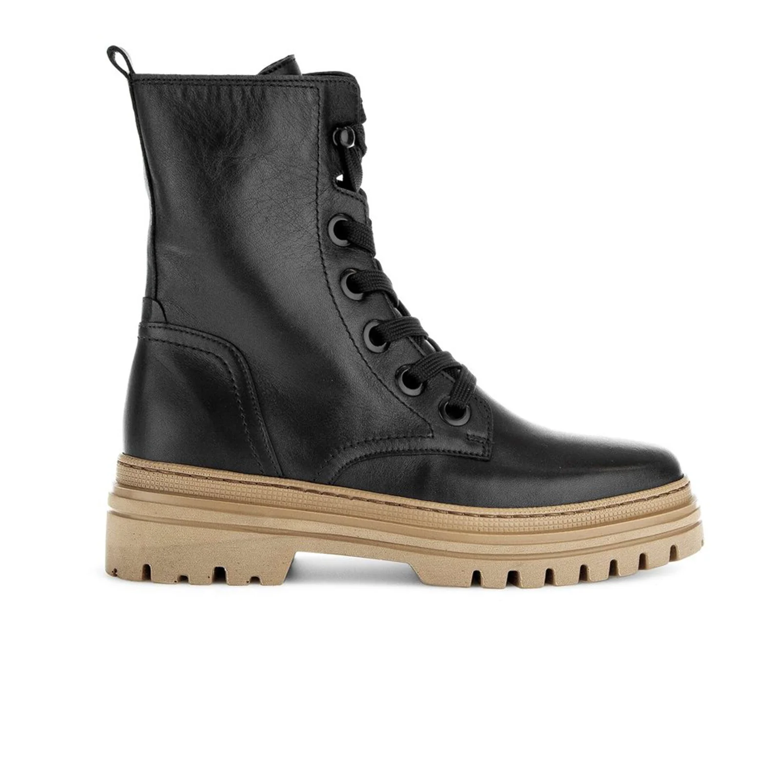 Gabor 721 Lace Up Combat Boot (Women) - Schwarz