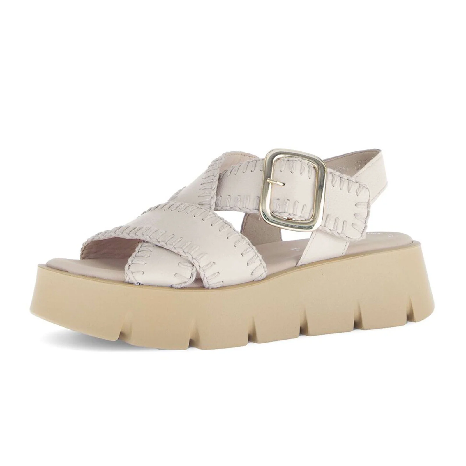 Gabor 751 Stitch Platform Backstrap Sandal (Women) - Cervo/Creme - Image 3