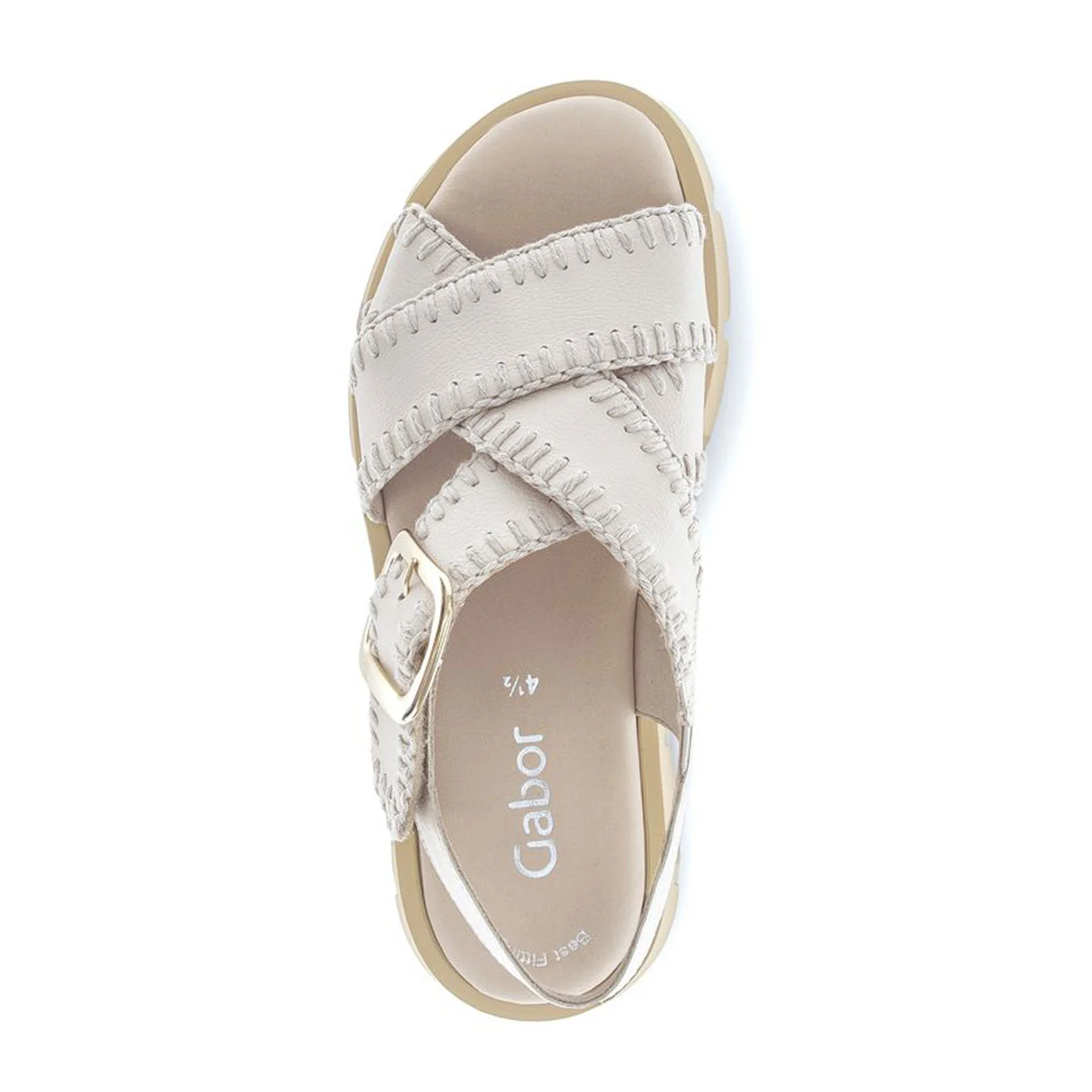 Gabor 751 Stitch Platform Backstrap Sandal (Women) - Cervo/Creme - Image 5