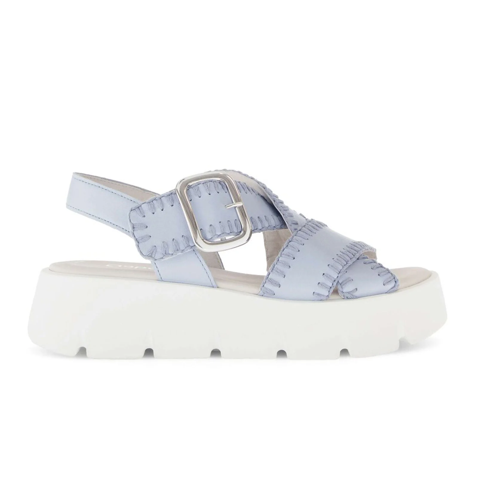 Gabor 751 Stitch Platform Backstrap Sandal (Women) - Caspian Nappa/Sky