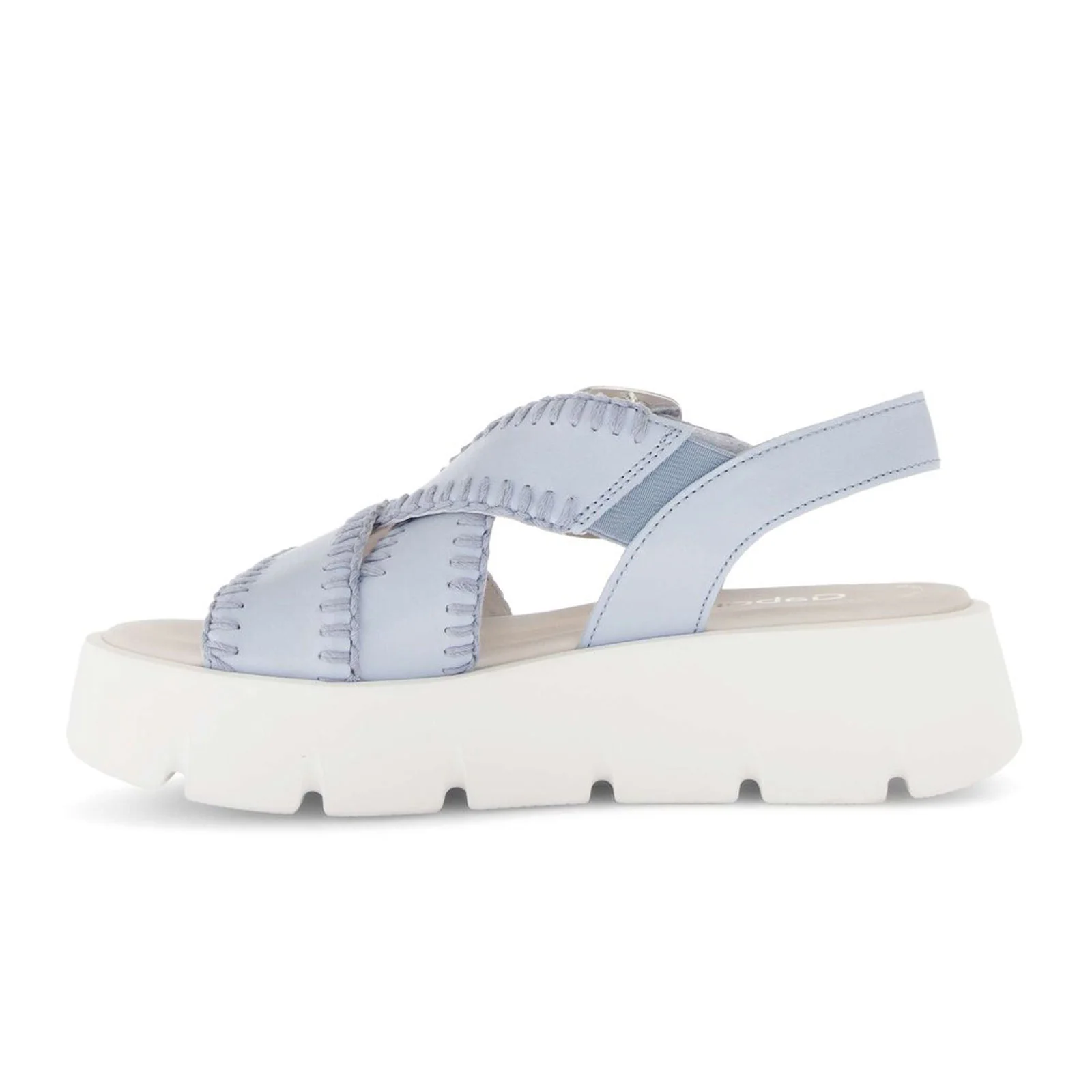 Gabor 751 Stitch Platform Backstrap Sandal (Women) - Caspian Nappa/Sky - Image 2