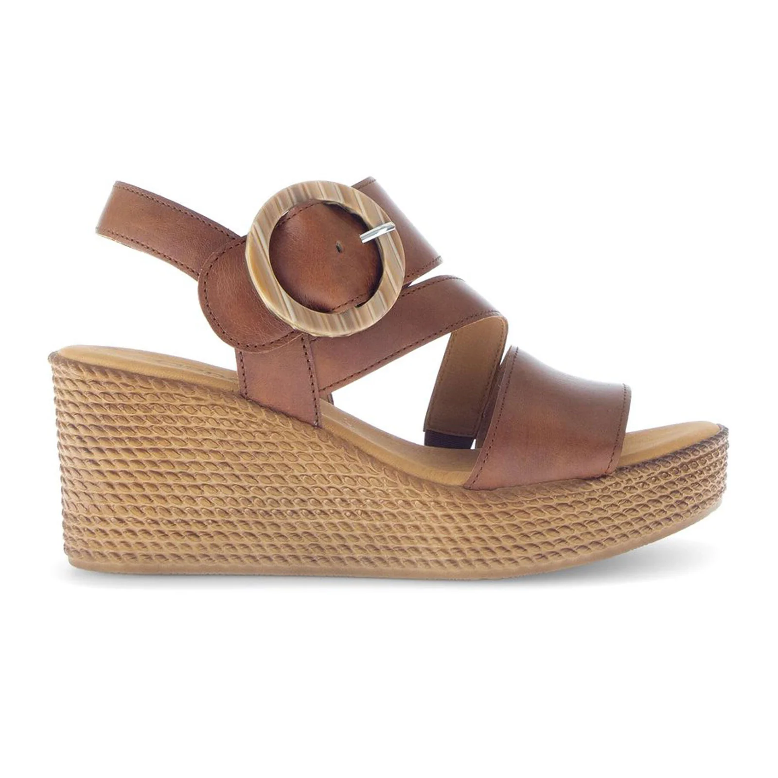 Gabor 770 Braided Wedge Sandal (Women) - Cuoio/Camel