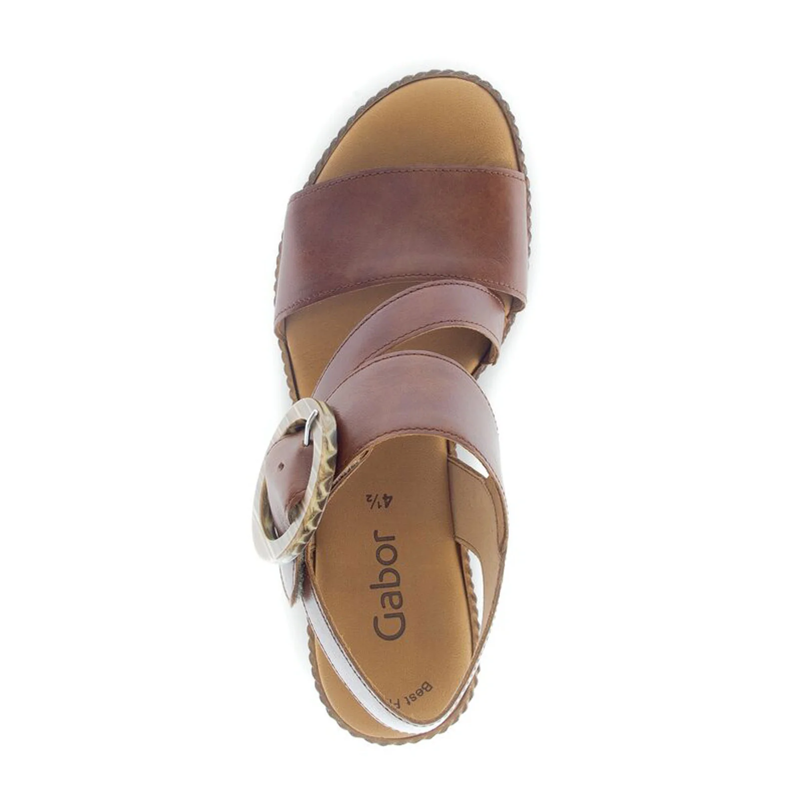Gabor 770 Braided Wedge Sandal (Women) - Cuoio/Camel - Image 5