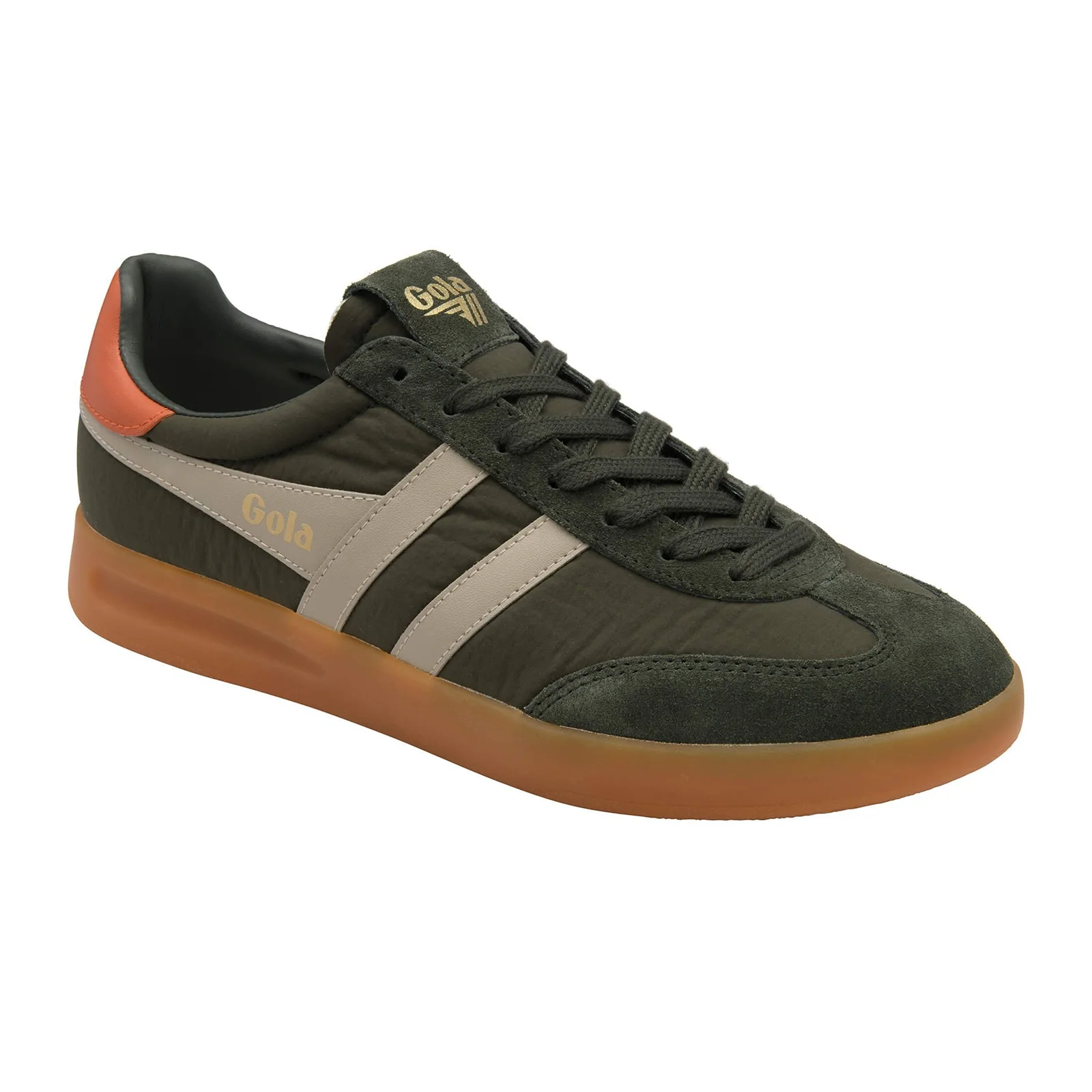 Gola Cyclone Nylon Sneaker (Men) - Dark Khaki/Bone/Moody Orange/Gum - Image 2