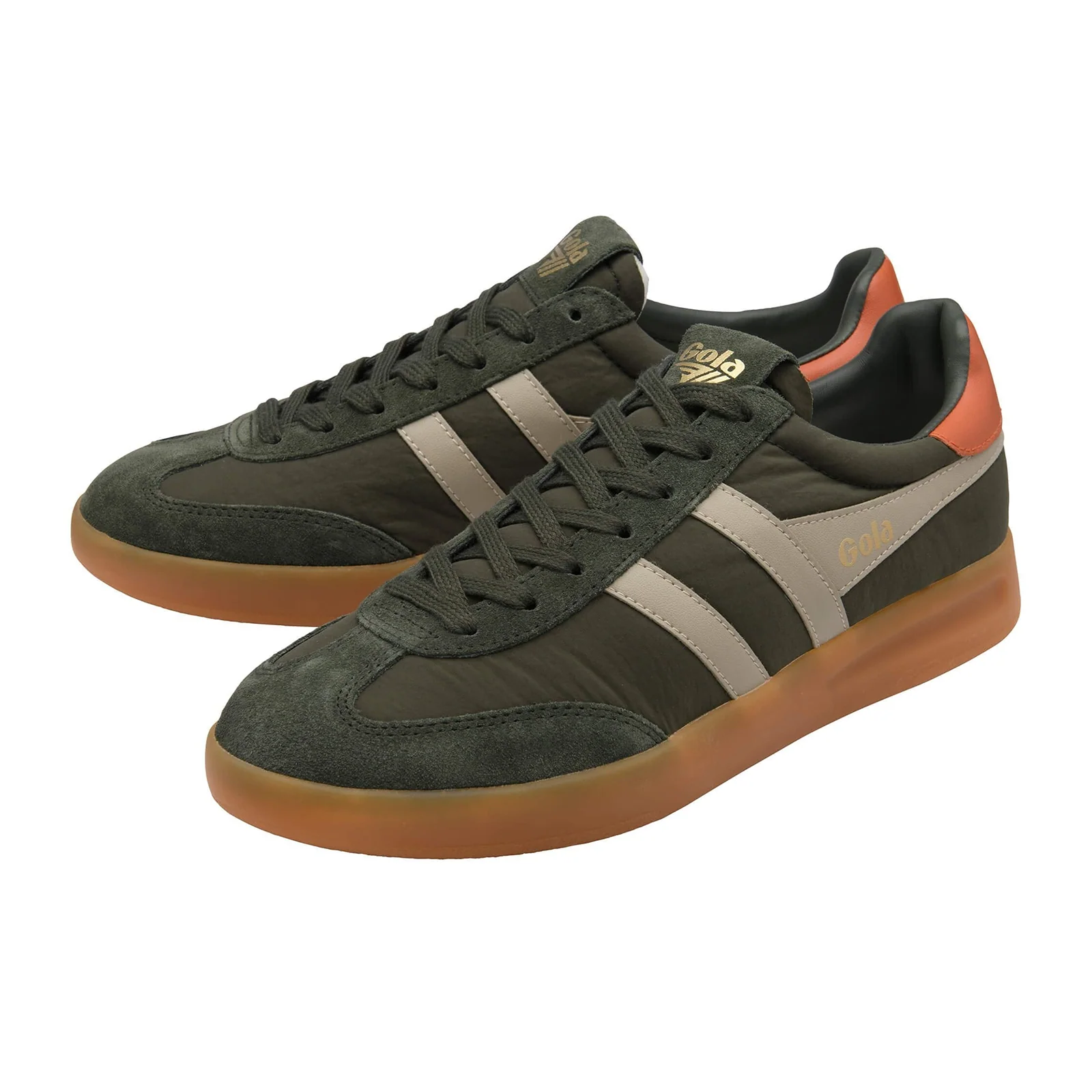Gola Cyclone Nylon Sneaker (Men) - Dark Khaki/Bone/Moody Orange/Gum - Image 3