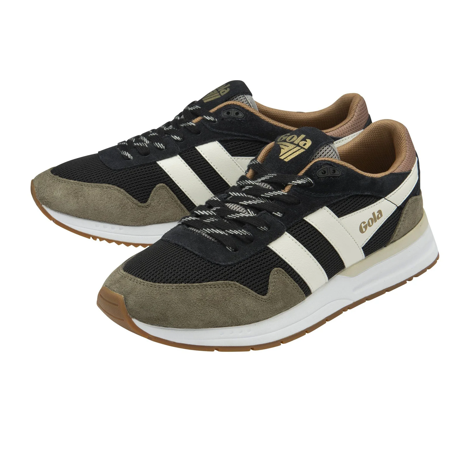 Gola Delta Sneaker (Men) - Black/Khaki/Off White - Image 3