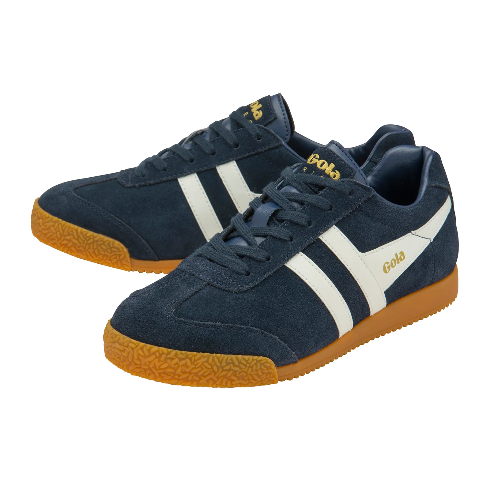 Gola Harrier Sneaker (Women) - Navy/White Suede - Image 3