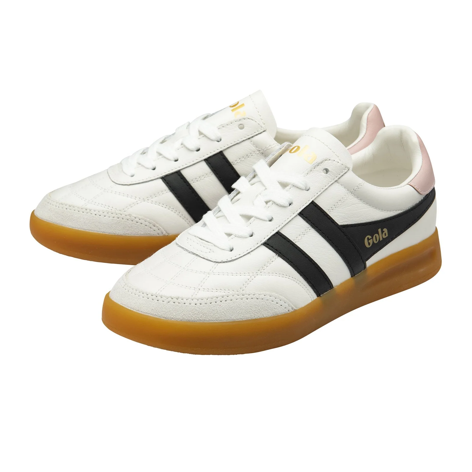 Gola Stadia Leather Sneaker (Women) - White/Black/Chalk Pink/Gum - Image 3