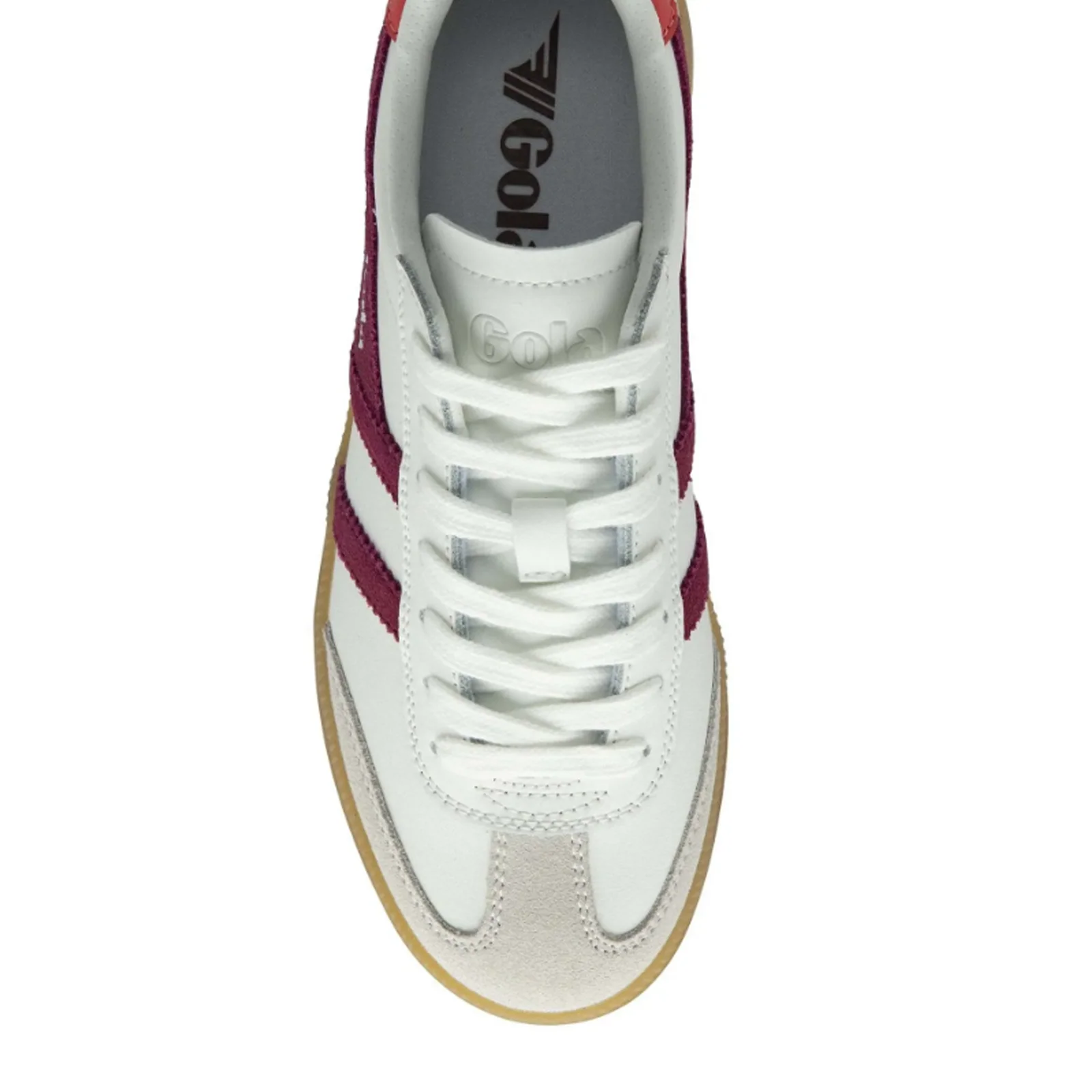 Gola Viper Leather Sneaker (Women) - White/Cerise/Coral/Gum - Image 4