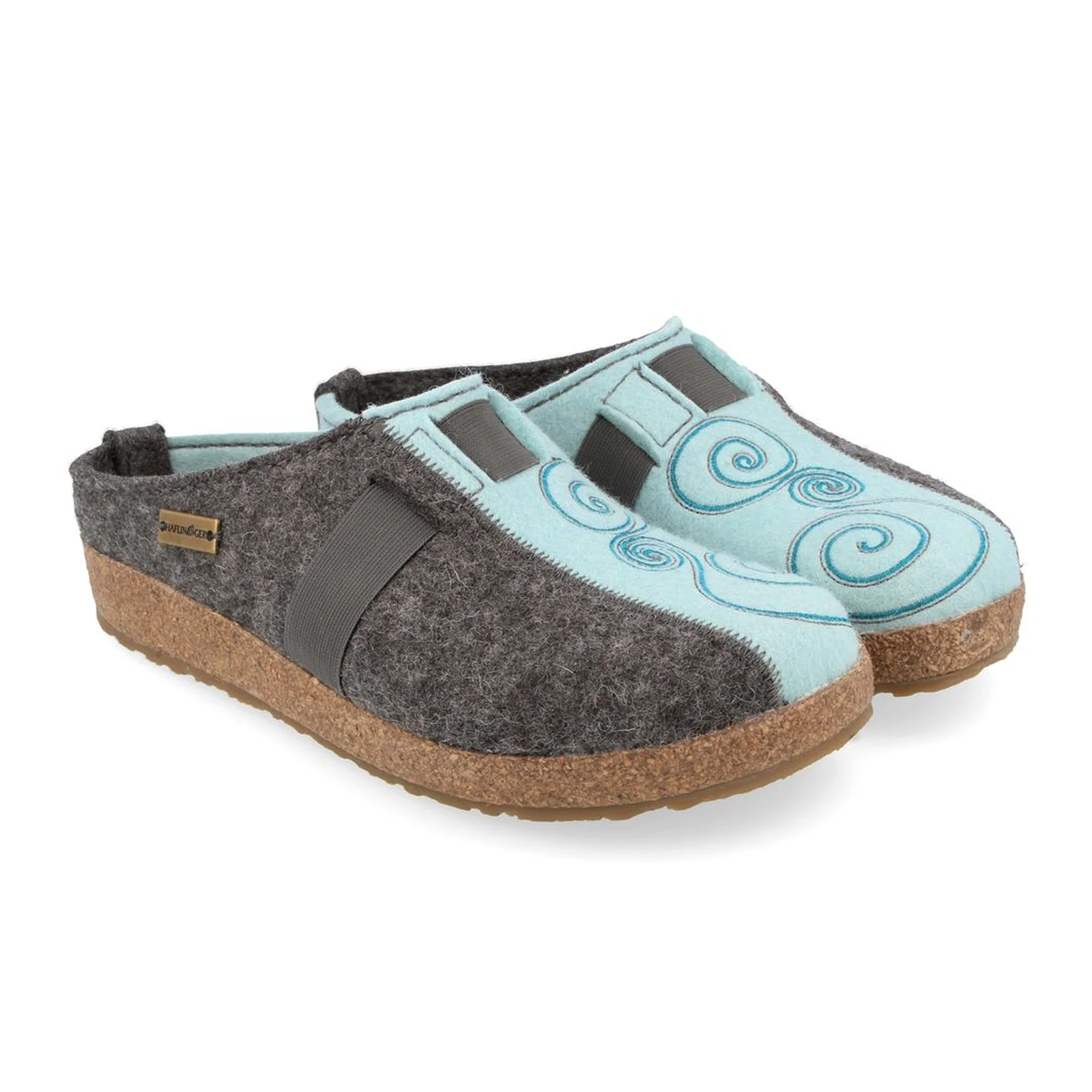 Haflinger Magic Clog (Women) - Grey/Aqua