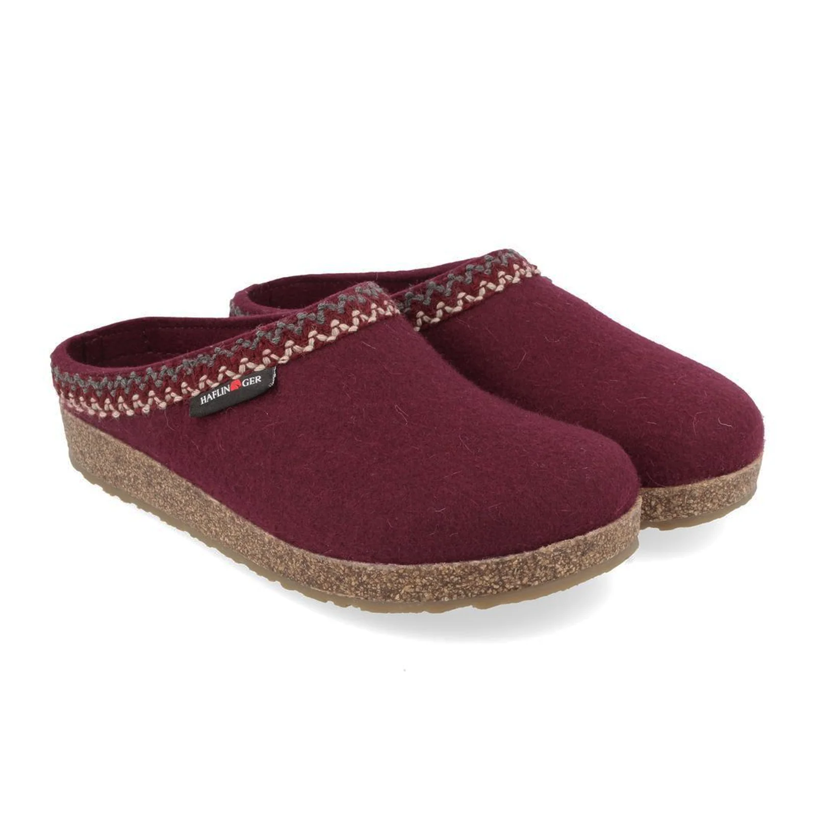 Haflinger Zig Zag Clog (Women) - Bordo