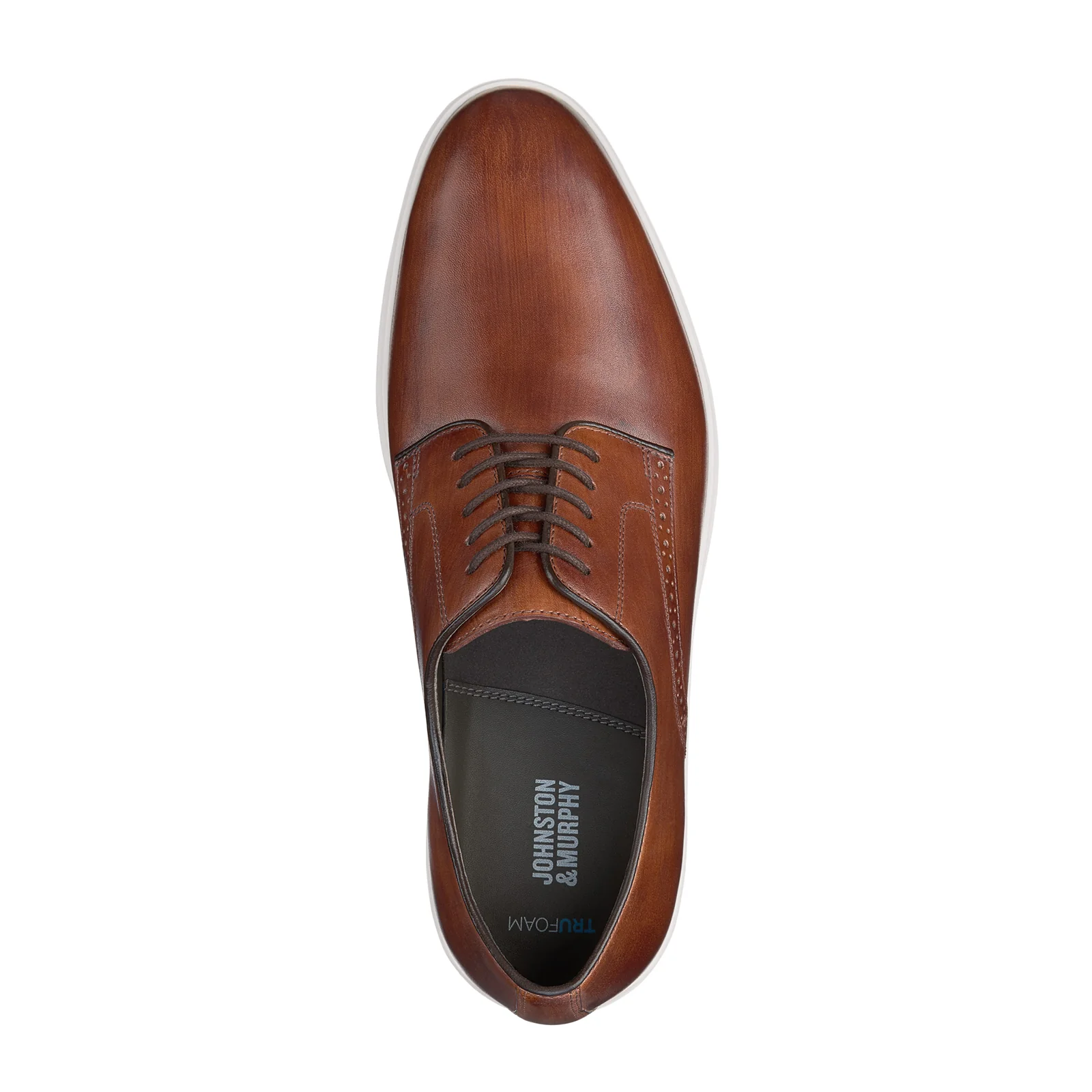 Johnston & Murphy Brody Plain Toe Oxford (Men) - Brown Hand-Stained Full Grain - Image 4