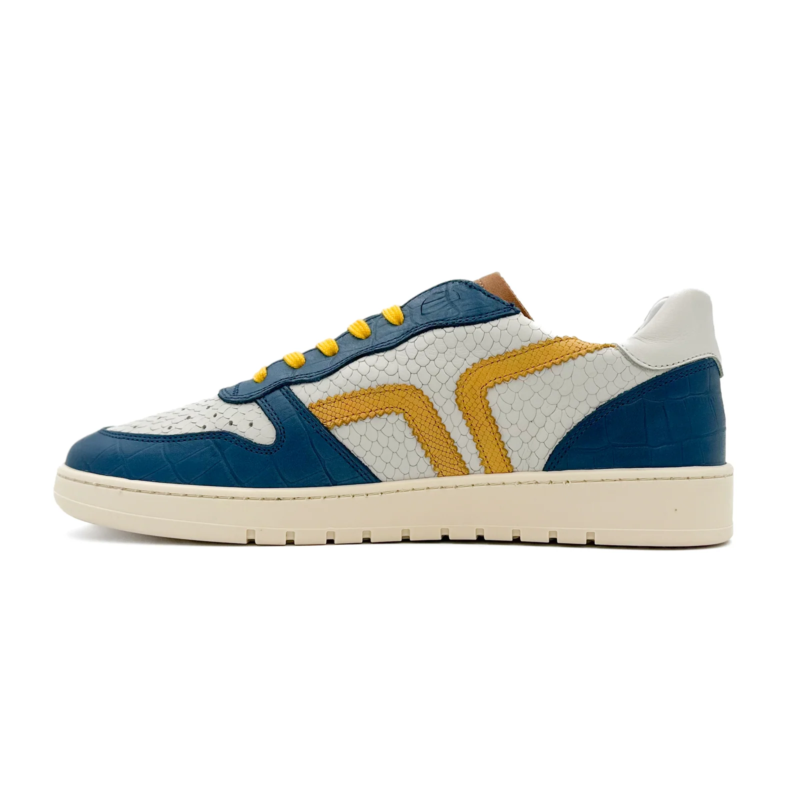 Kamo-Gutsu CAMPO 048 Sneaker (Men) - Blue/Ivory Print - Image 3