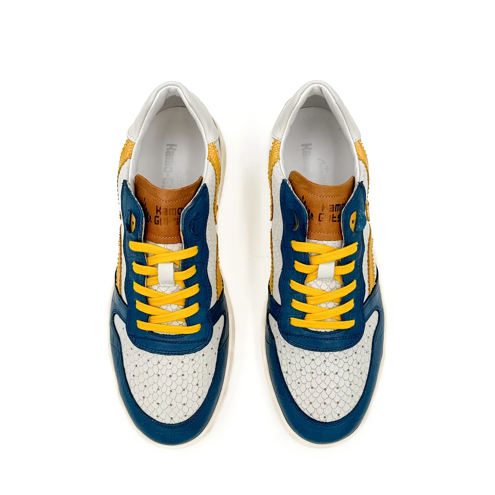 Kamo-Gutsu CAMPO 048 Sneaker (Men) - Blue/Ivory Print - Image 4