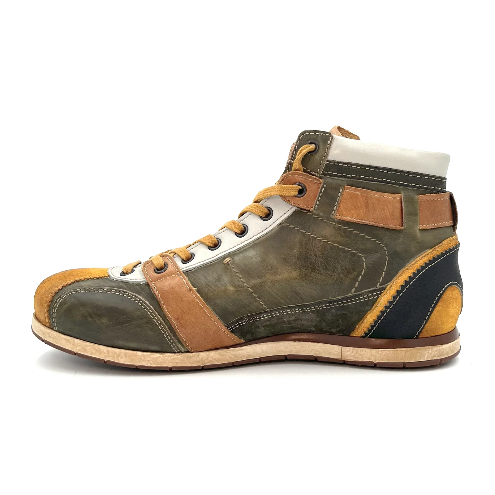 Kamo-Gutsu TIFO 112 Mid Sneaker (Men) - Ocra/Foresta - Image 2