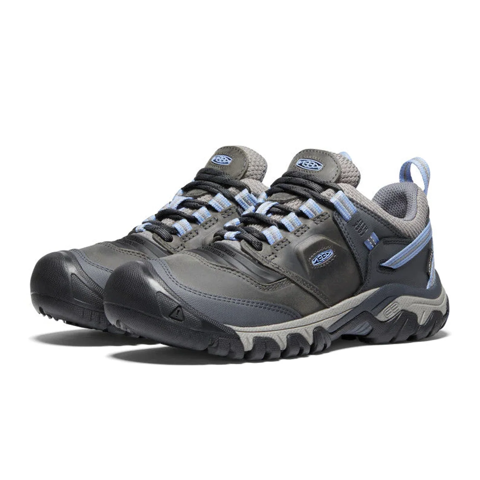 Keen Ridge Flex Waterproof Hiking Shoe (Women) - Steel Grey/Hydrangea - Image 2