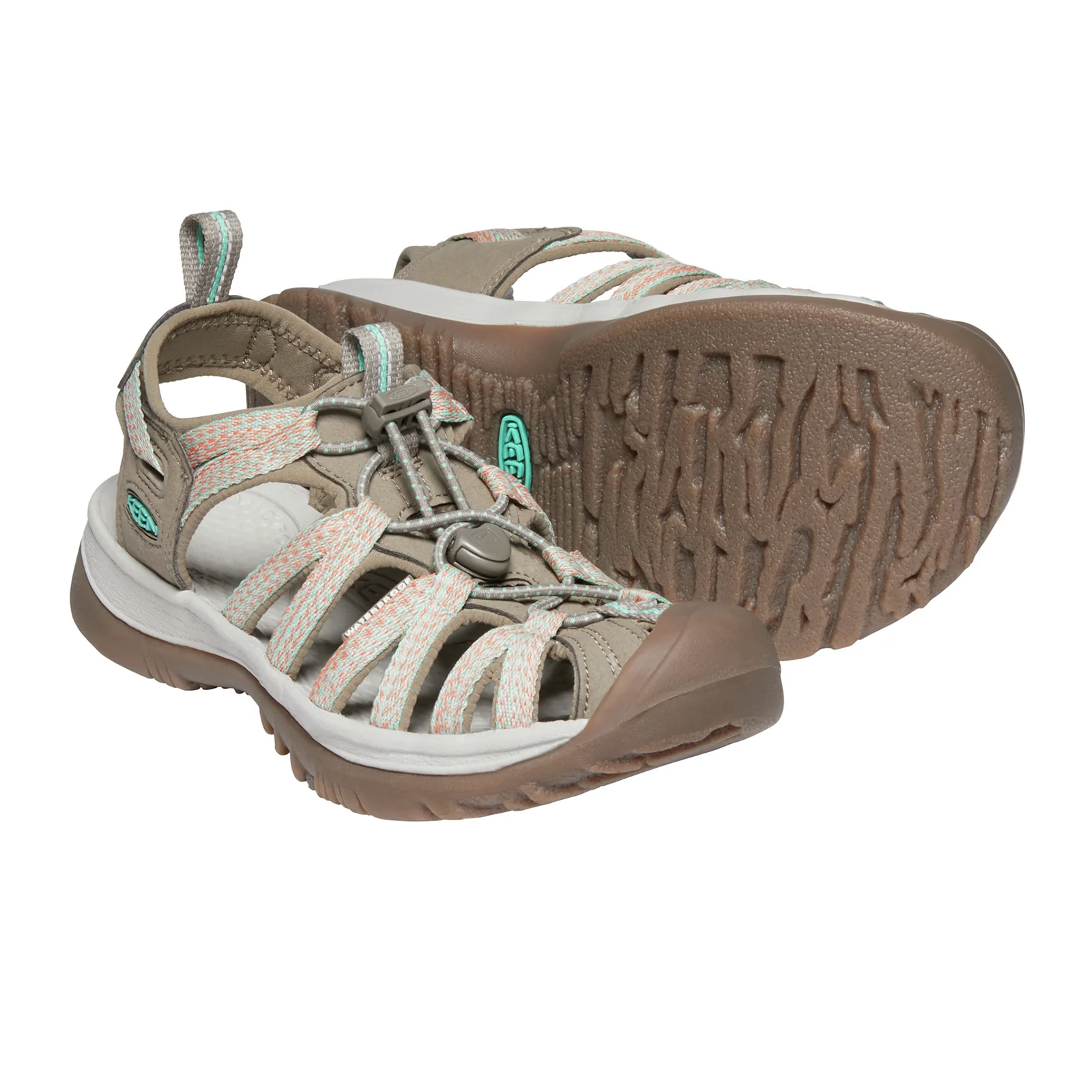 Keen Whisper Active Sandal (Women) - Taupe/Coral - Image 4