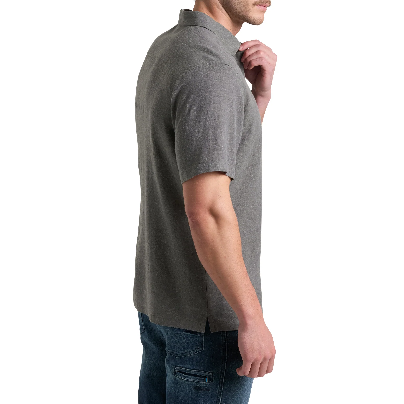 Kuhl Getaway Short Sleeve Shirt (Men) - Pewter Green - Image 3