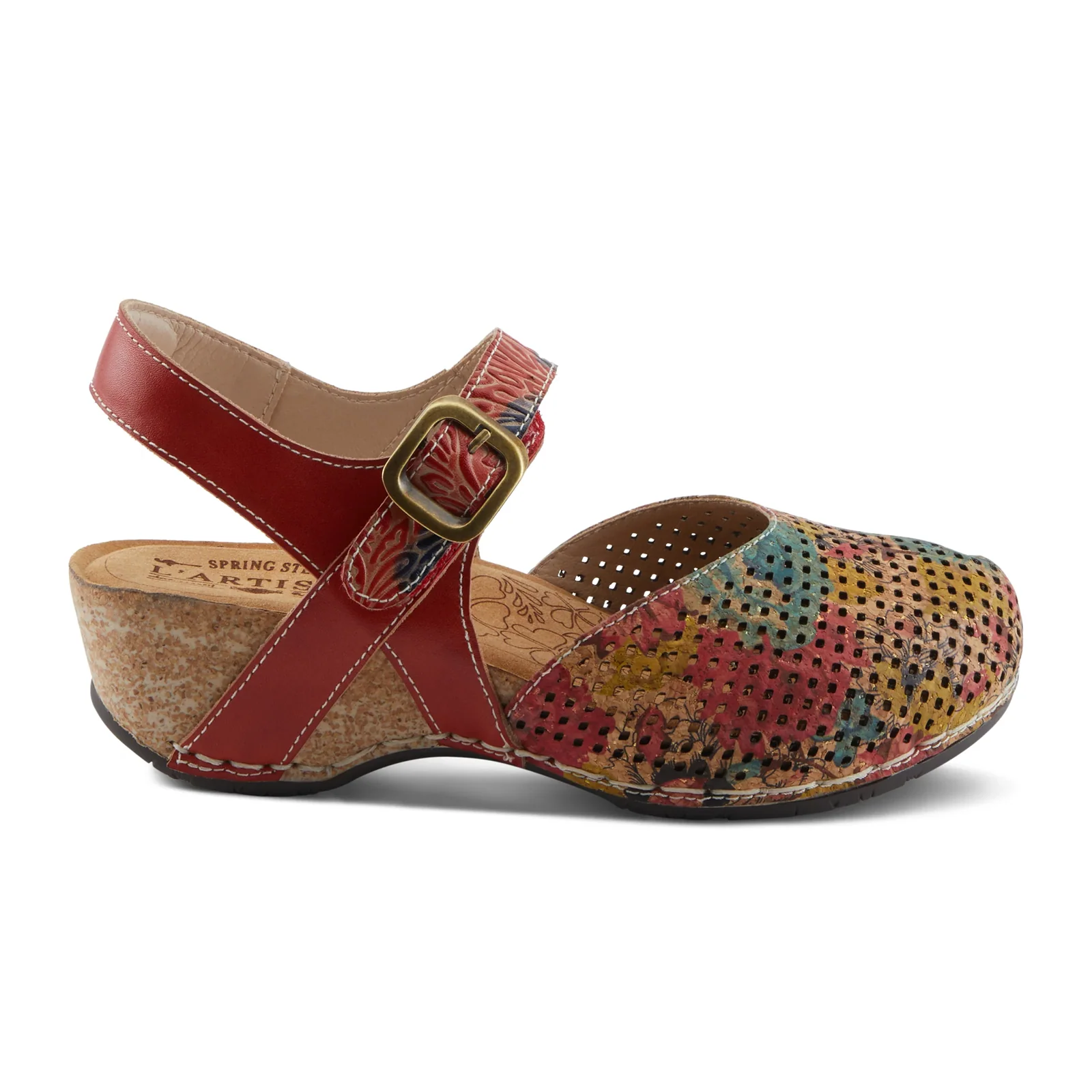 L'Artiste Koraline Wedge Sandal (Women) - Red Multi