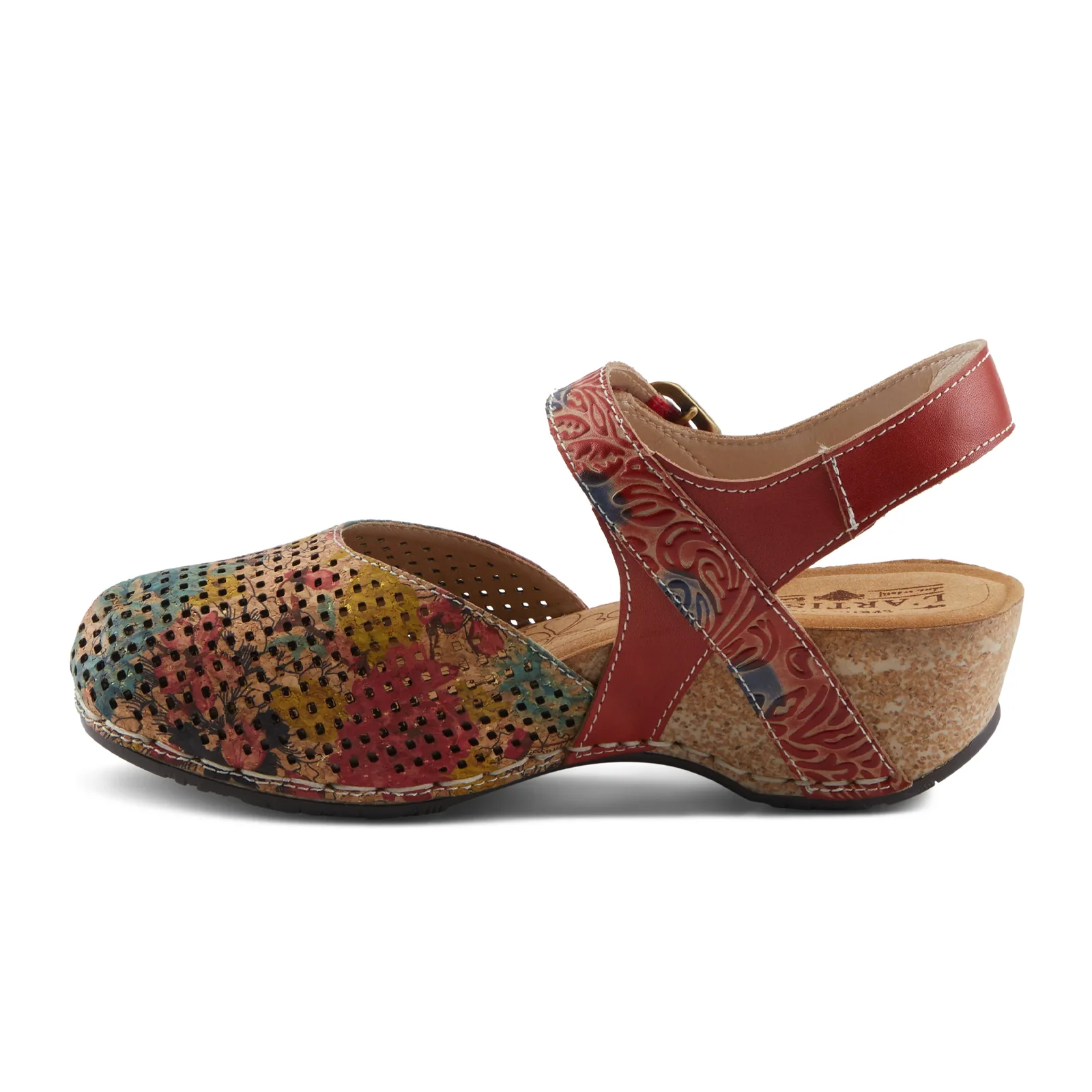 L'Artiste Koraline Wedge Sandal (Women) - Red Multi - Image 2