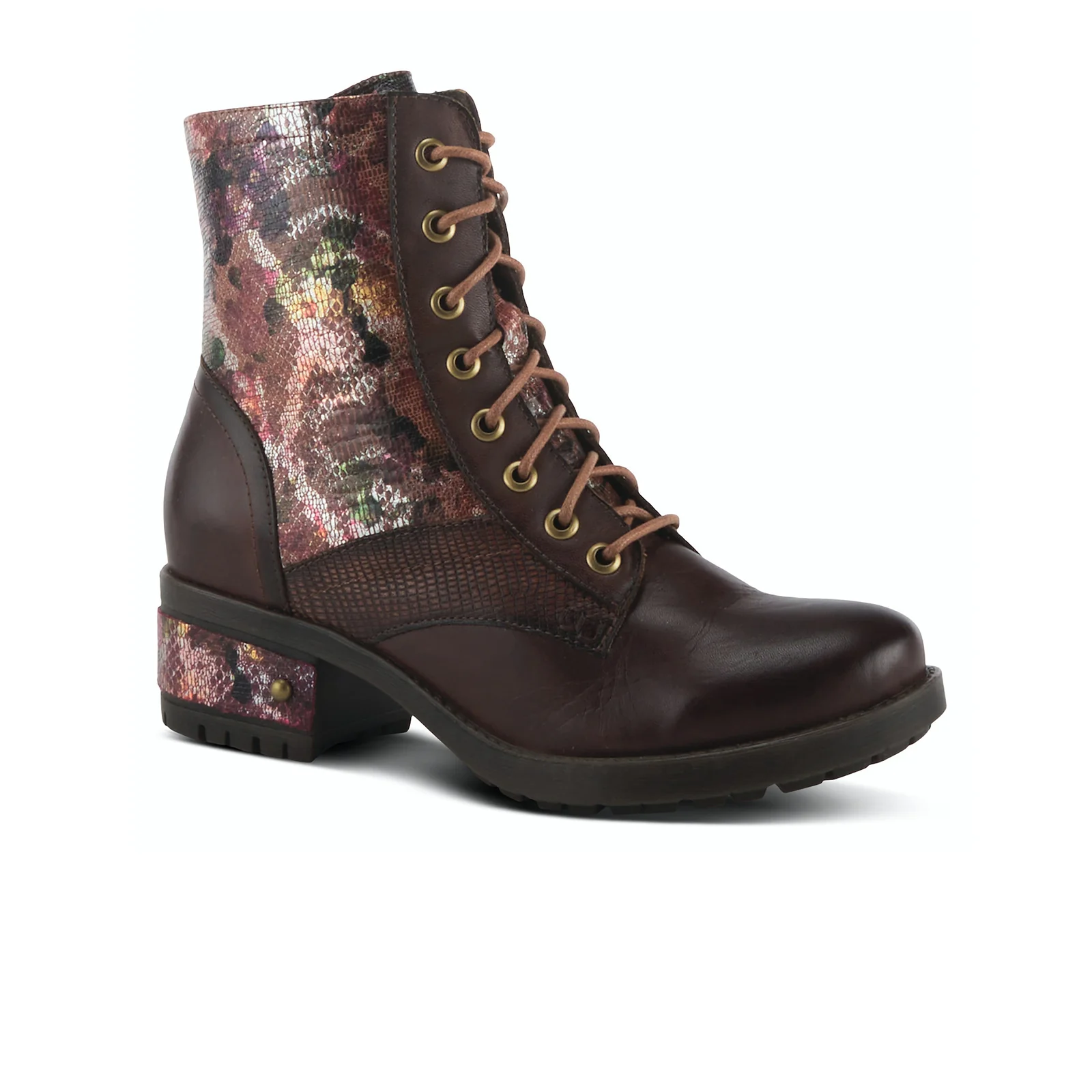L'Artiste Marty-Met Combat Boot (Women) - Brown Multi - Image 3