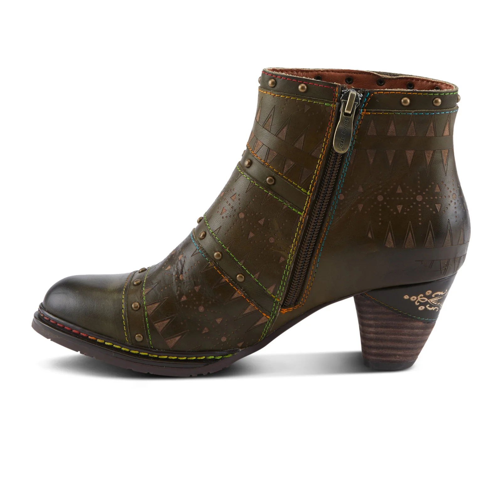 L'Artiste Niobe Heeled Ankle Boot (Women) - Olive Multi - Image 2