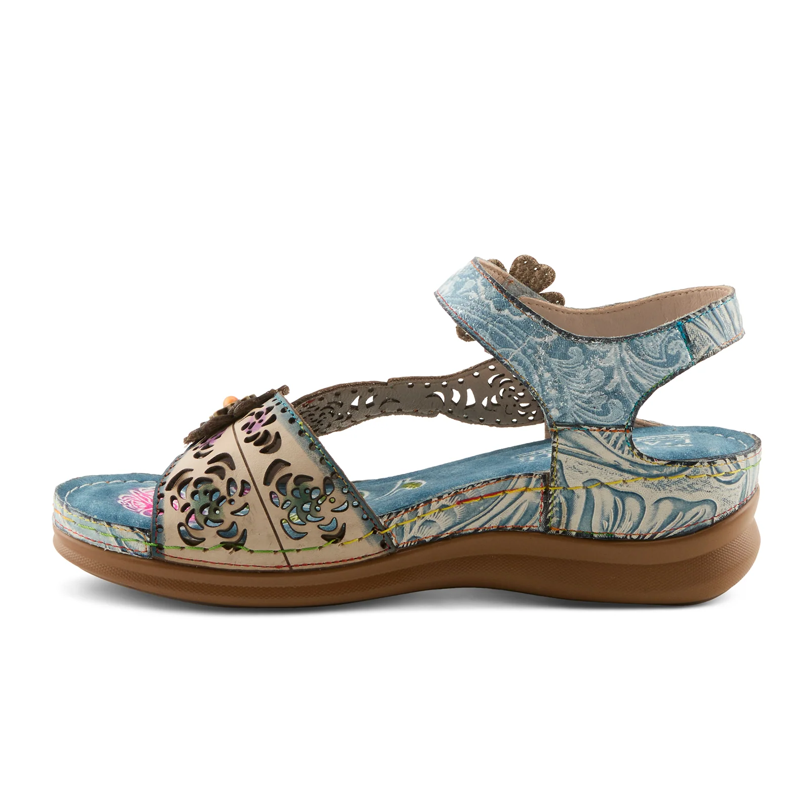 L'Artiste Script Backstrap Sandal (Women) - Blue Multi - Image 2