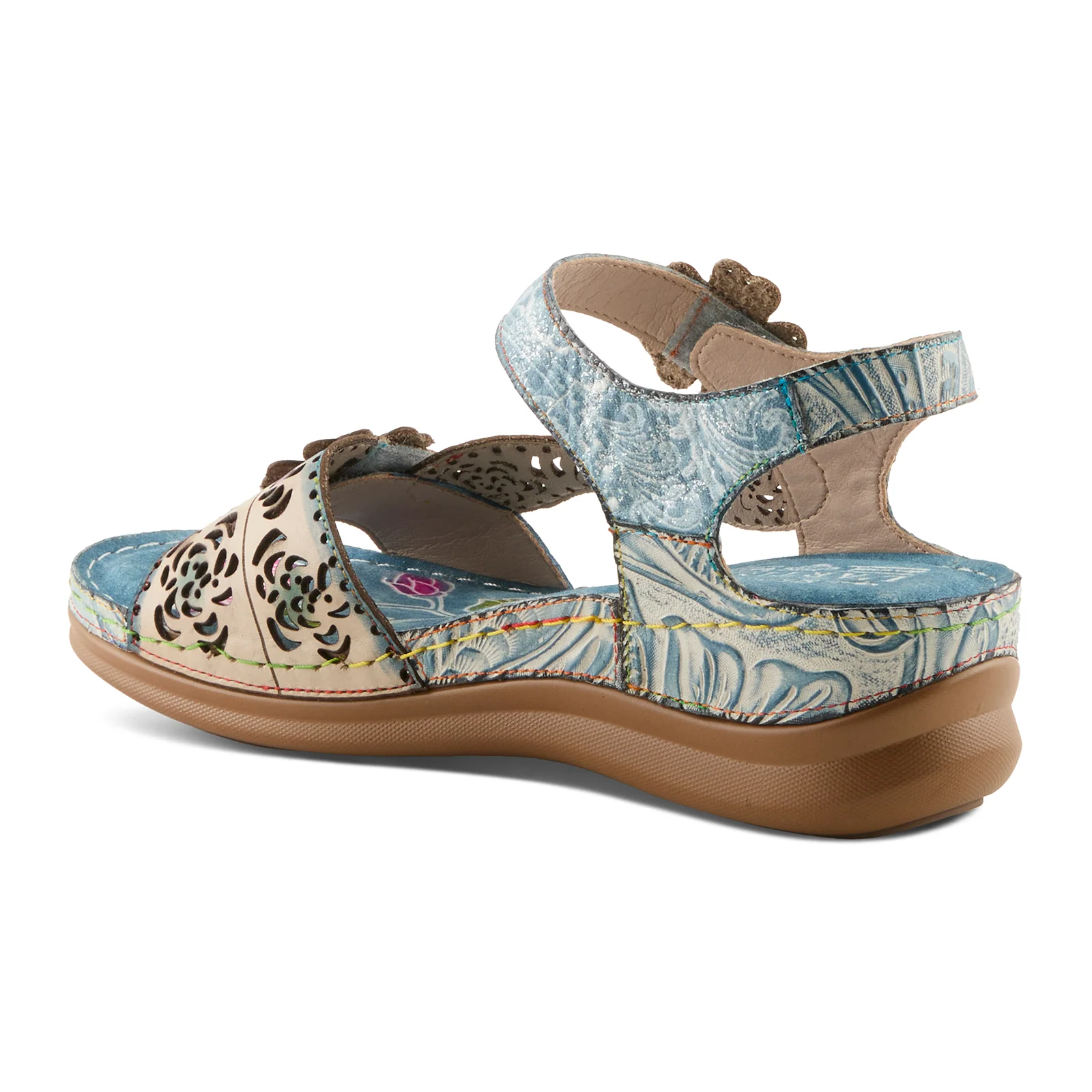 L'Artiste Script Backstrap Sandal (Women) - Blue Multi - Image 4