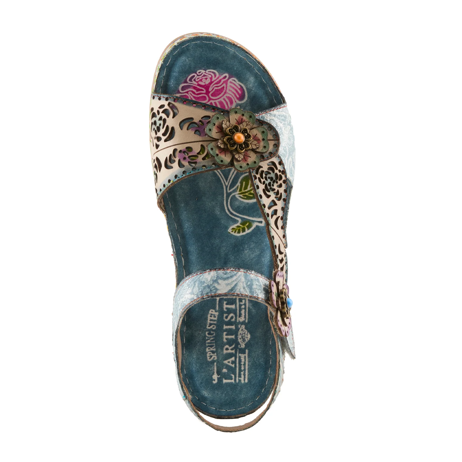 L'Artiste Script Backstrap Sandal (Women) - Blue Multi - Image 6
