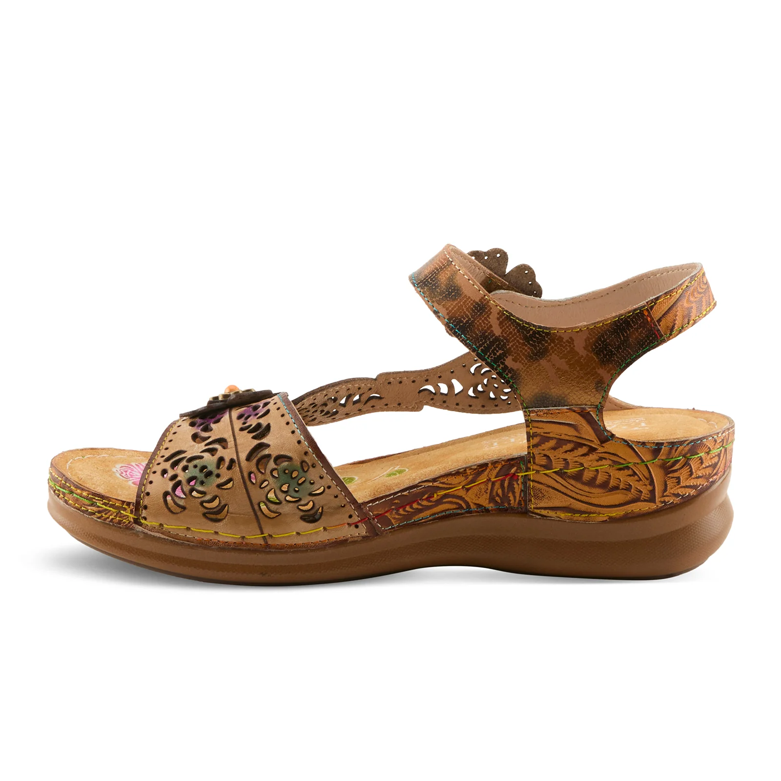 L'Artiste Script Backstrap Sandal (Women) - Tan Multi - Image 2