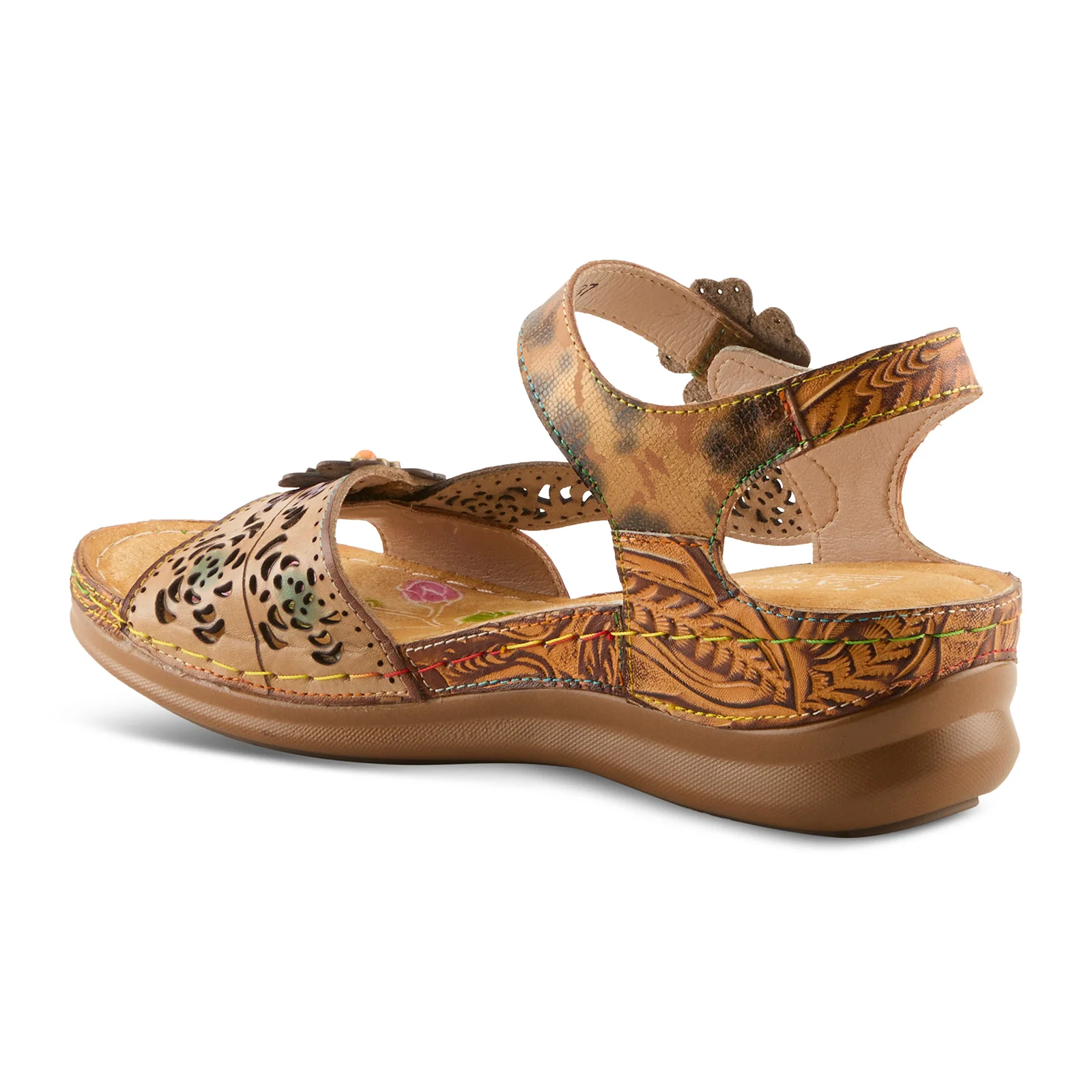 L'Artiste Script Backstrap Sandal (Women) - Tan Multi - Image 4