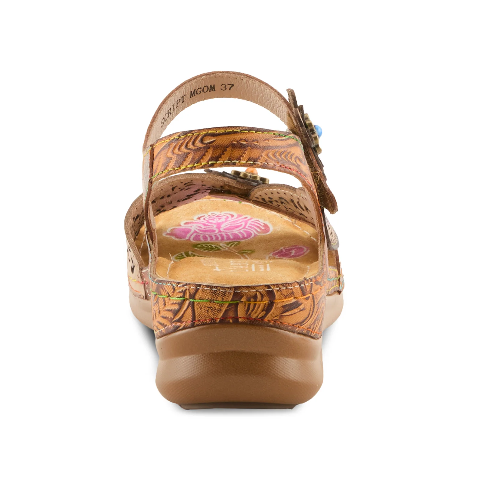 L'Artiste Script Backstrap Sandal (Women) - Tan Multi - Image 5