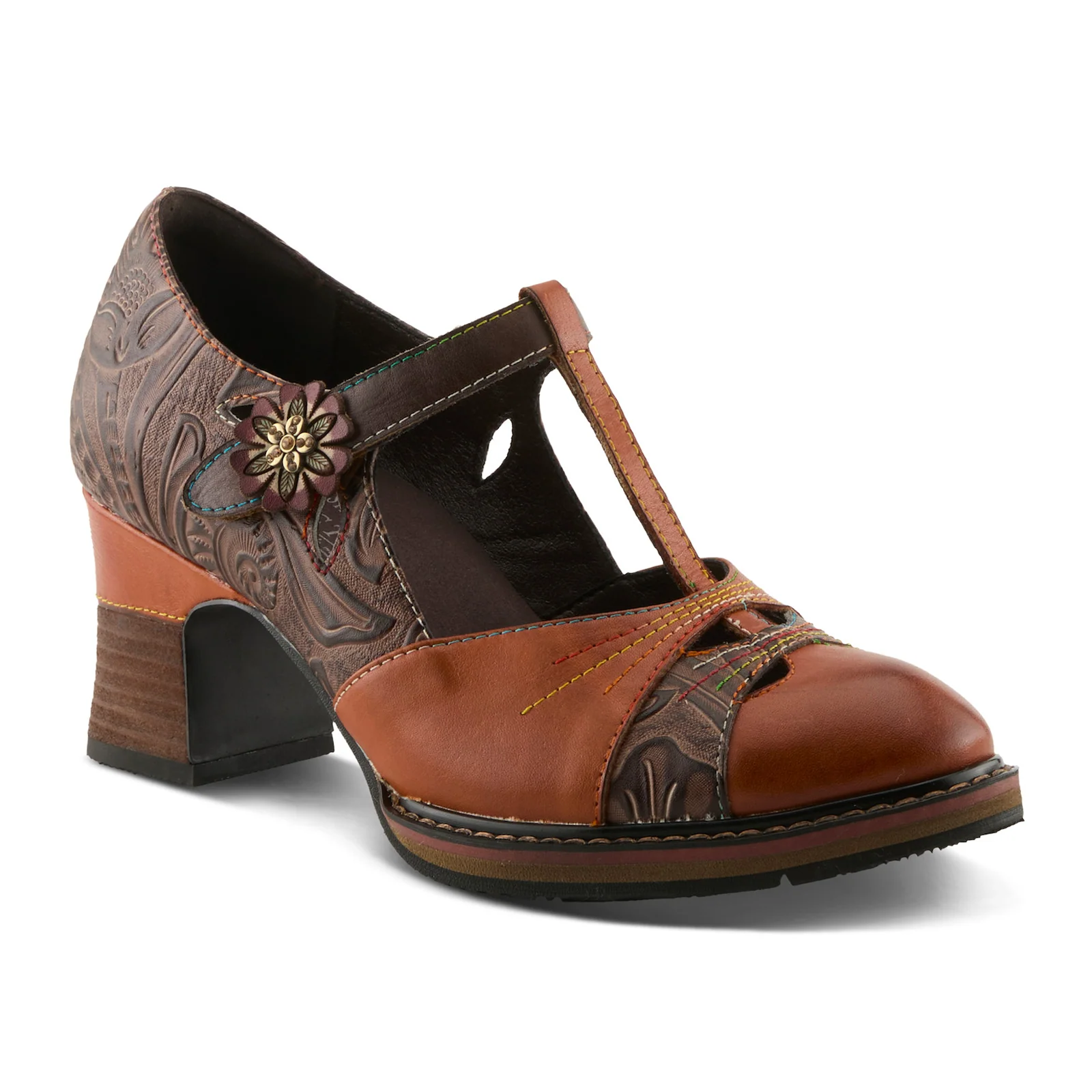 L'Artiste Sweetnora T-Strap Heel (Women) - Camel Multi - Image 3