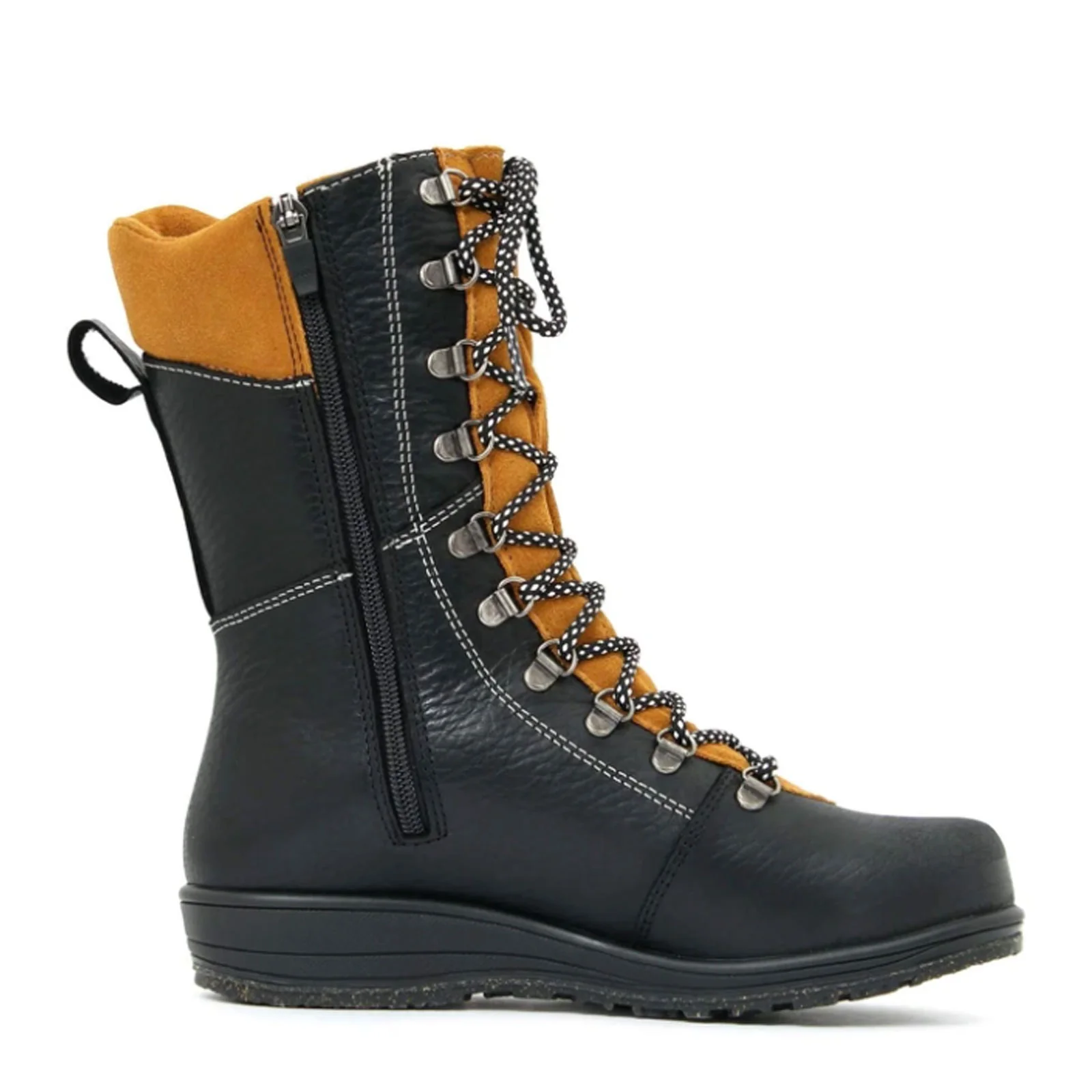Martino Banff Mid Winter Boot (Women) - Black/Mustard - Image 2