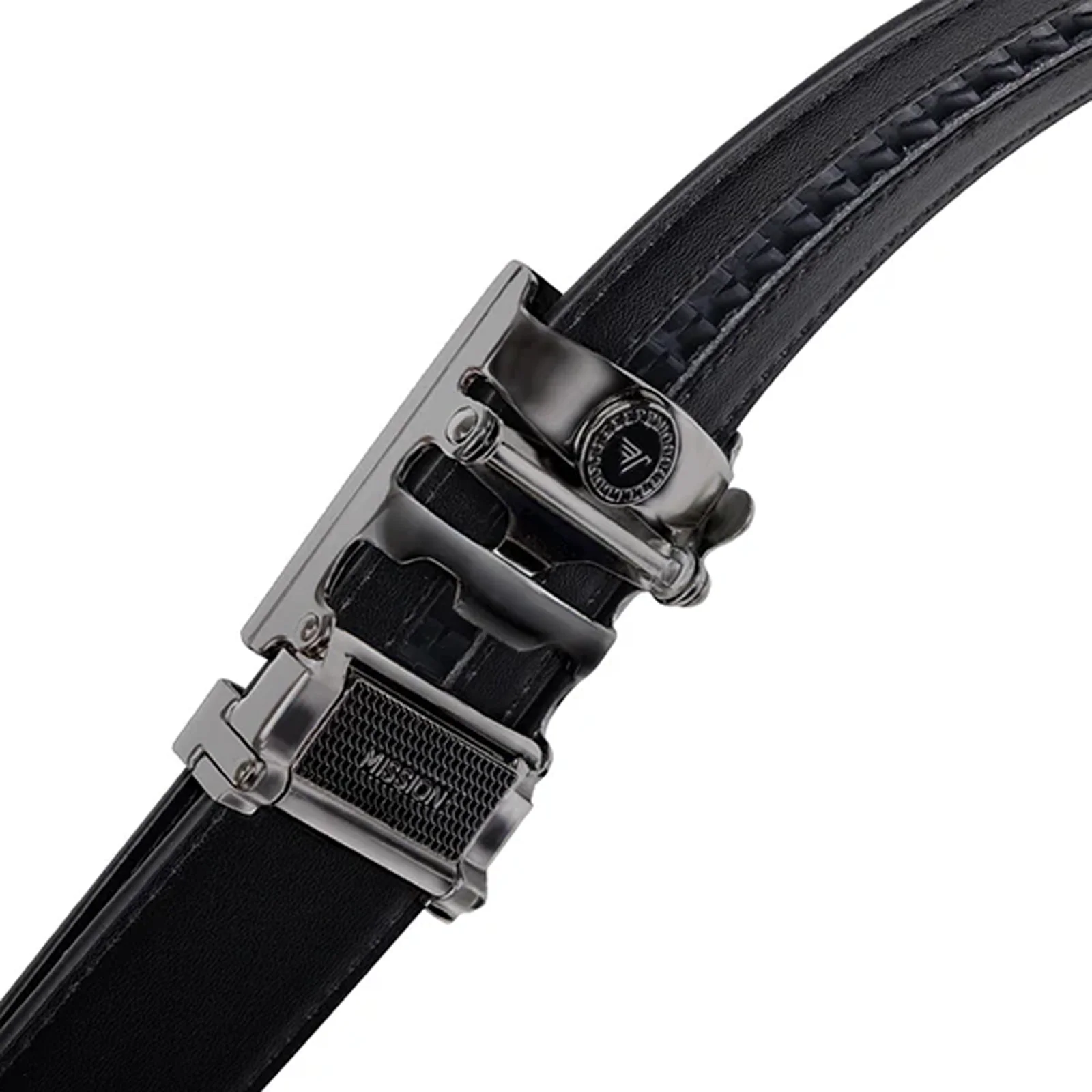 Mission Belts Leather Belt (Men) - Steel/Black Leather - Image 2